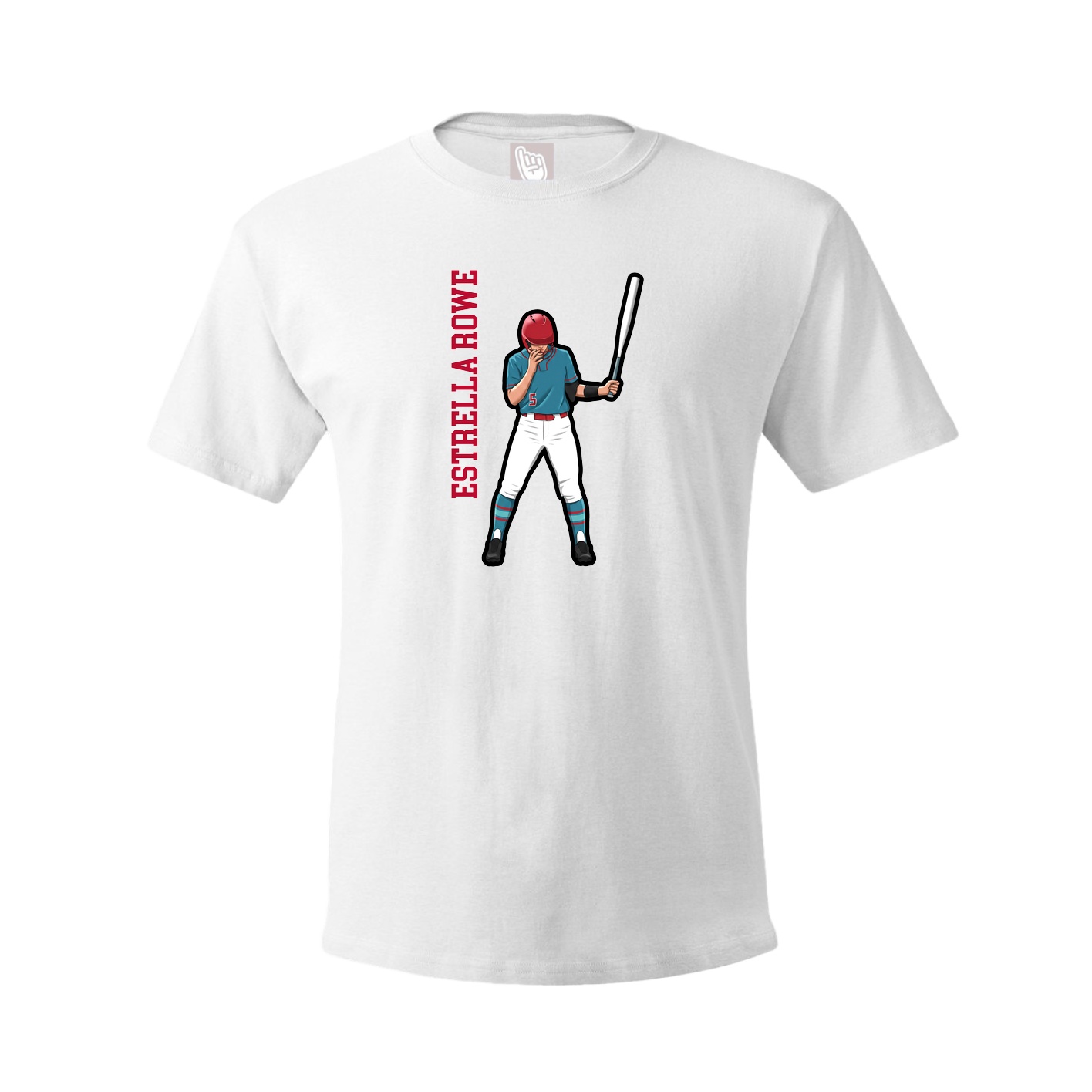 Youth Tee — Name Vertical in White