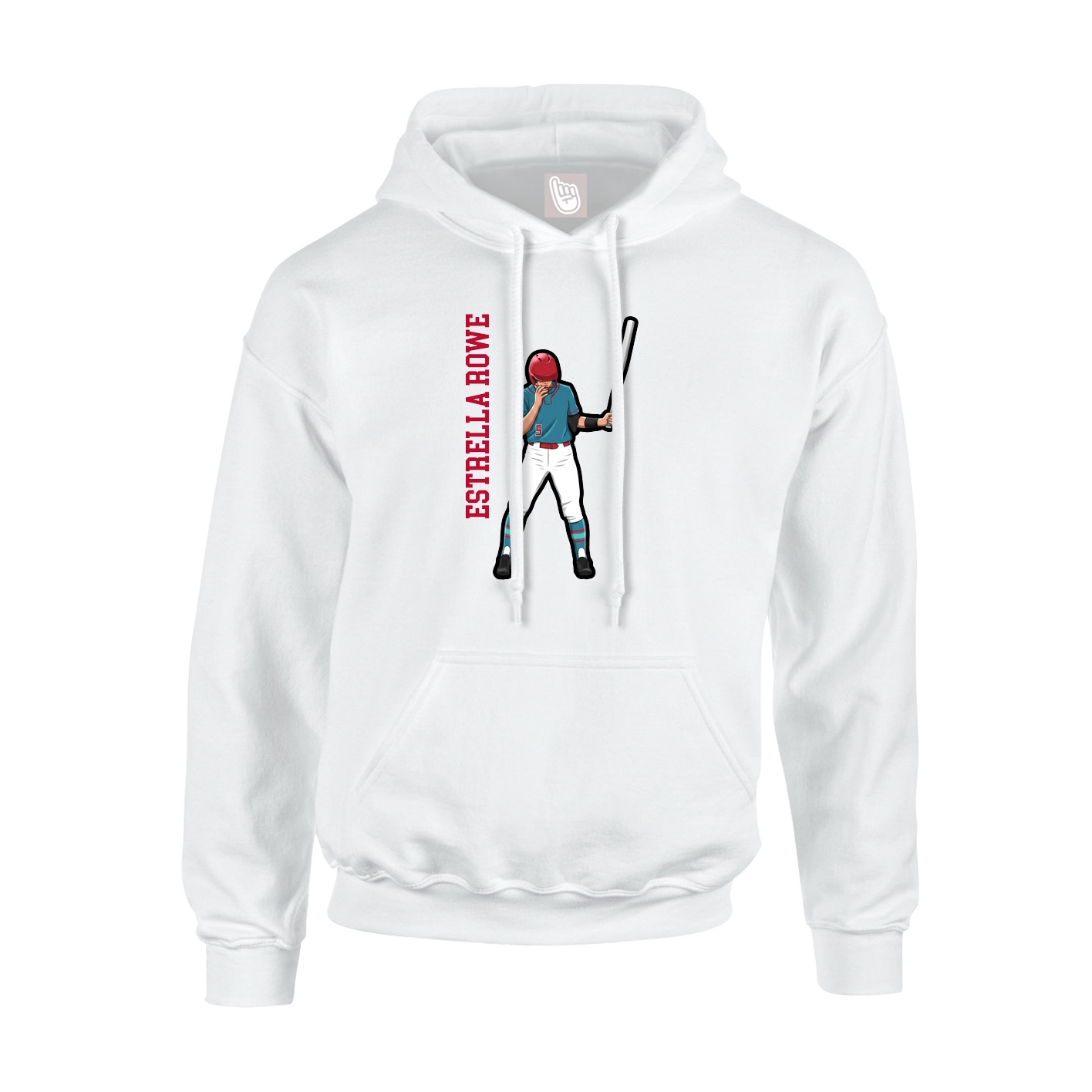Hoodie — Name Vertical in White