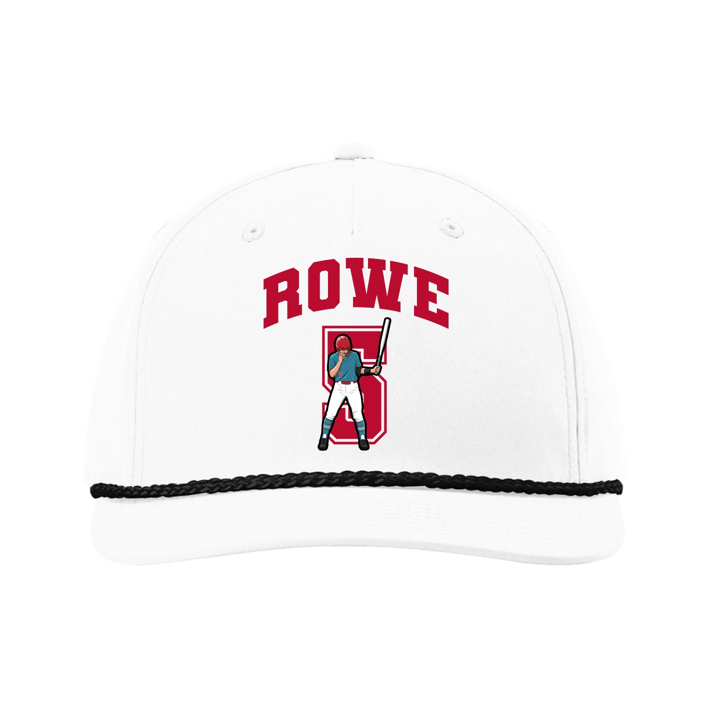 Five-Panel Classic Rope Cap — Number in White