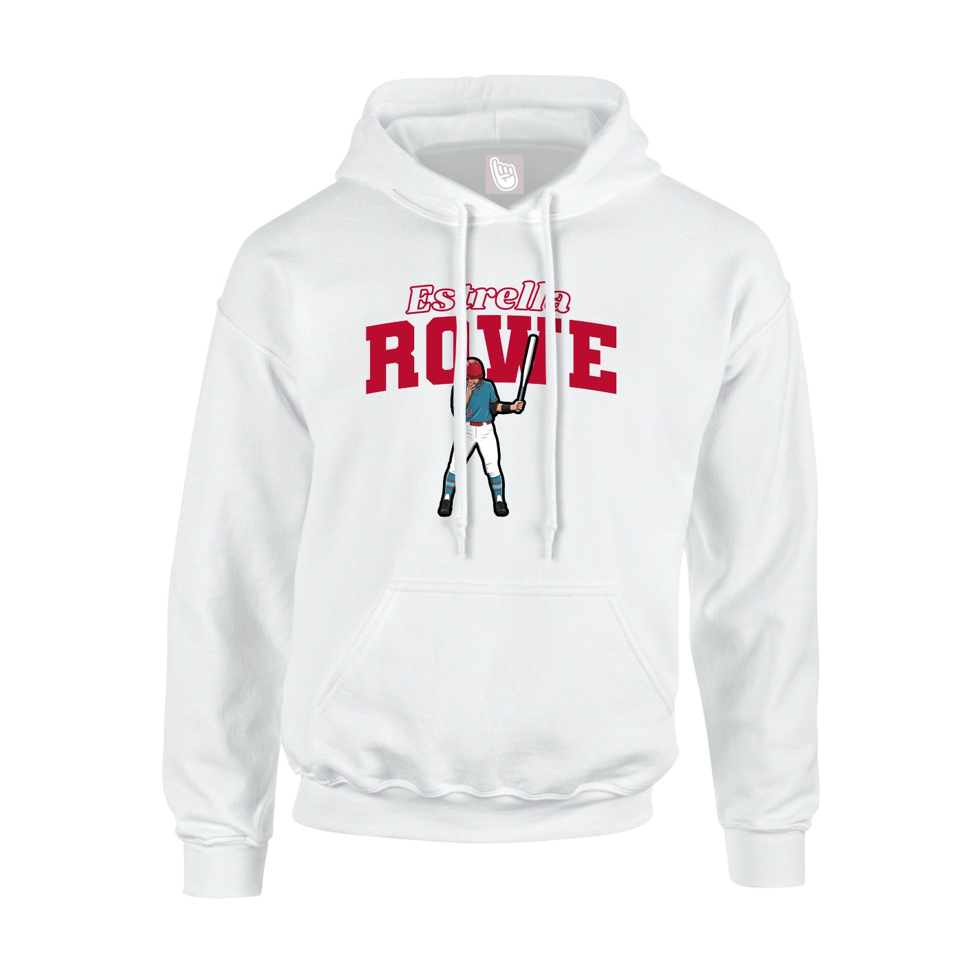 Youth Hoodie — Name Arch in White