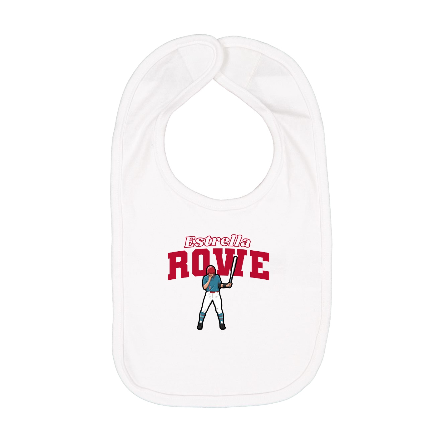 Infant Bib — Name Arch in White