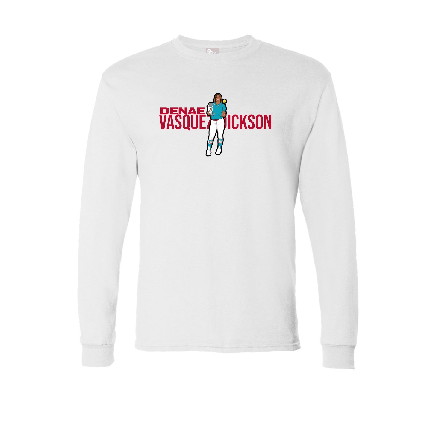 Long Sleeve Tee — Player Name in White