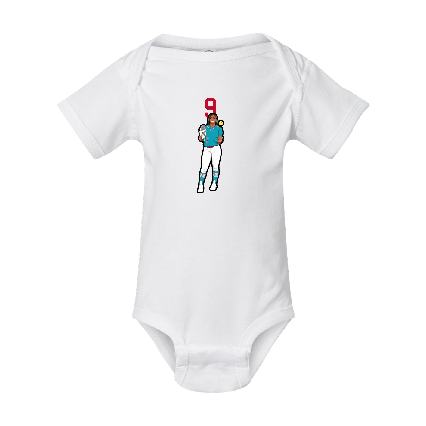 Baby Onesie — Number Top in White