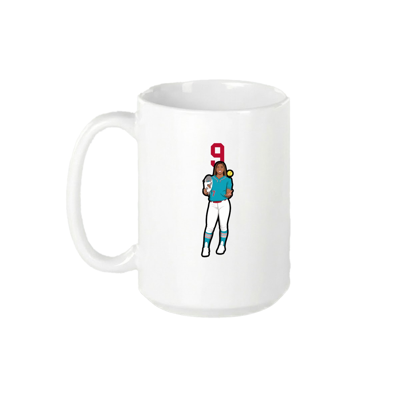 15oz Coffee Mug — Number Top in White