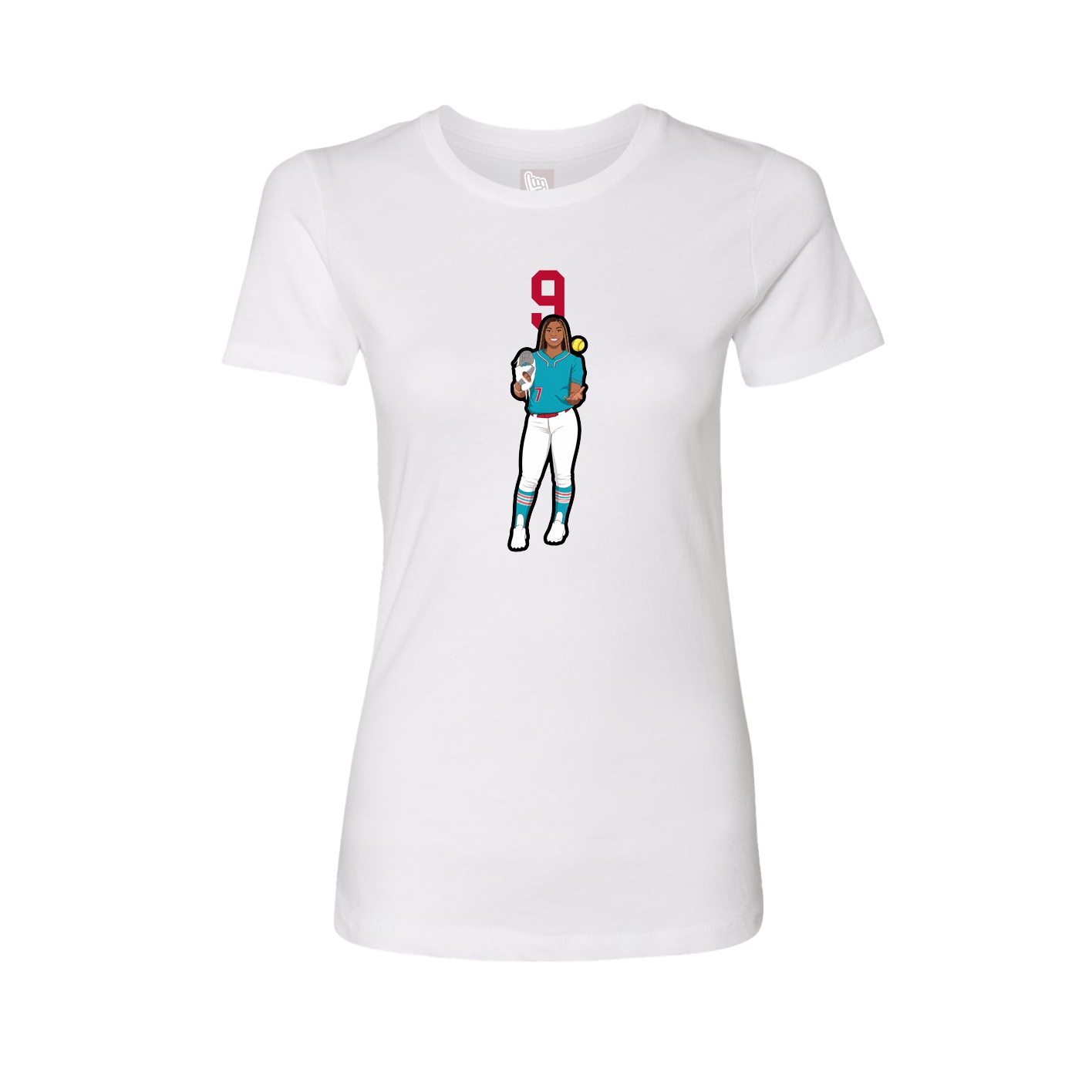 Fitted Women's Tee — Number Top in White