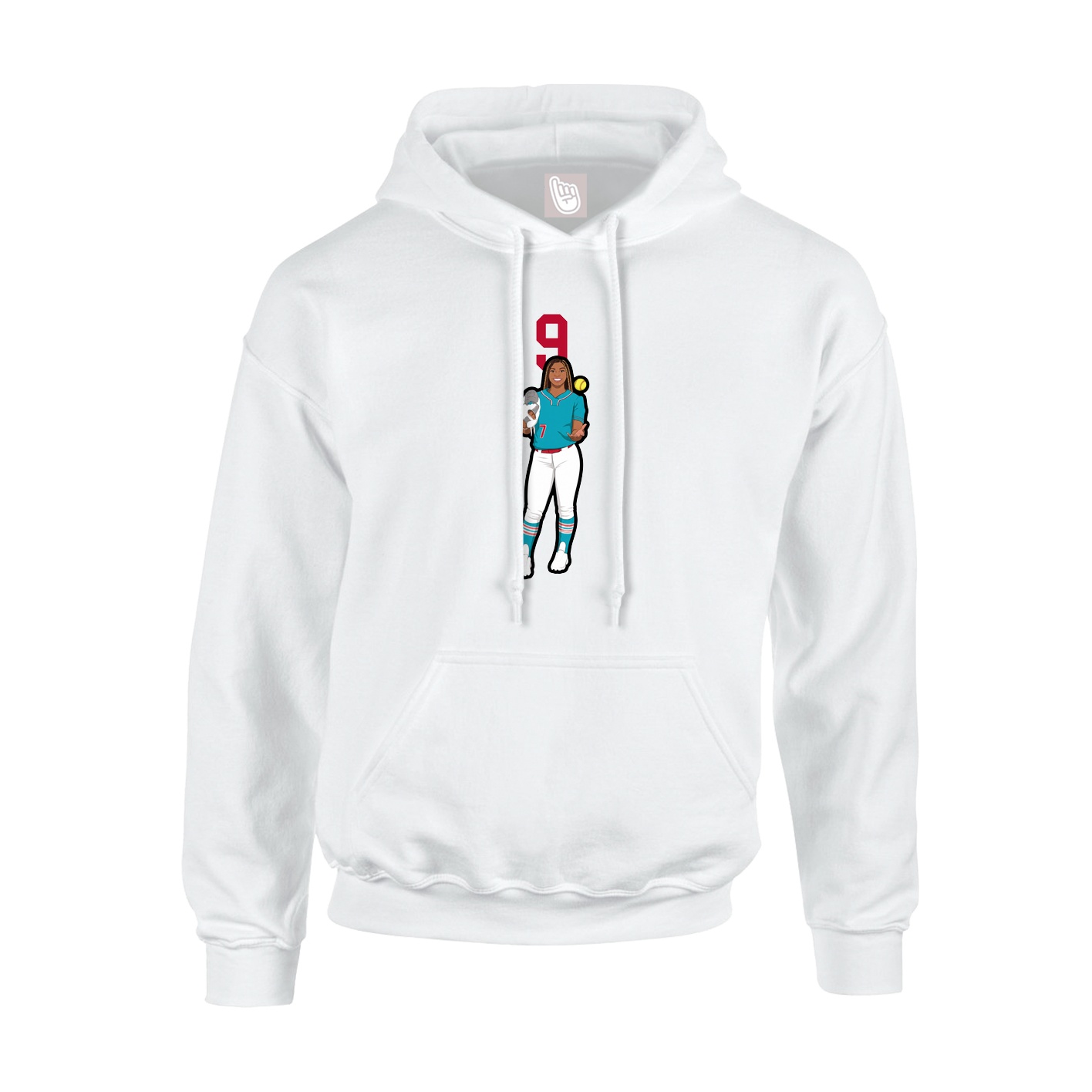 Hoodie — Number Top in White