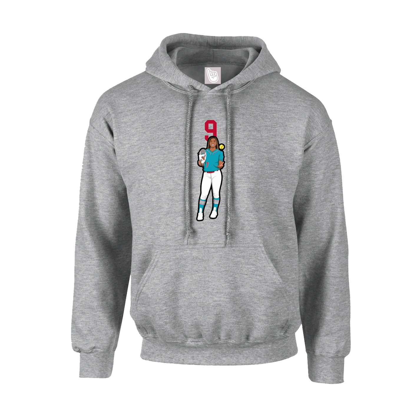 Youth Hoodie — Number Top in Grey