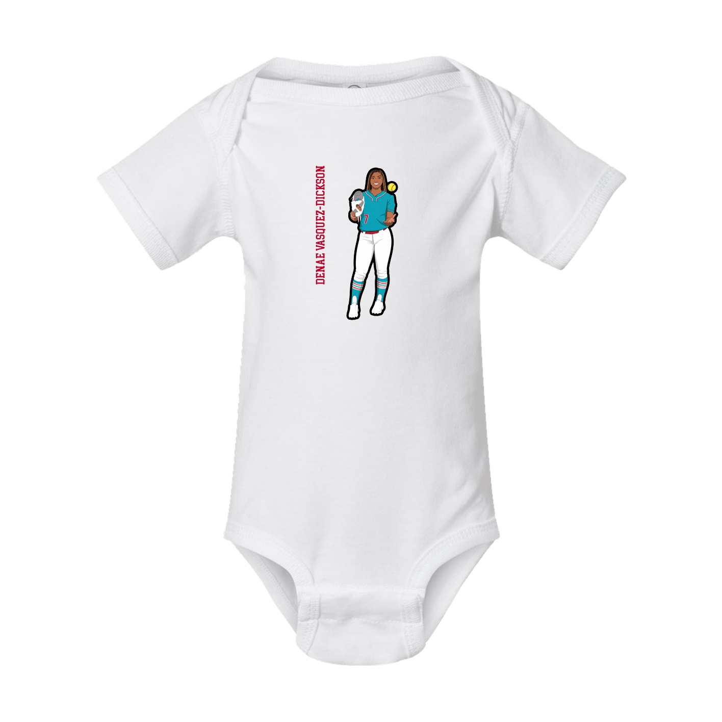 Baby Onesie — Name Vertical in White