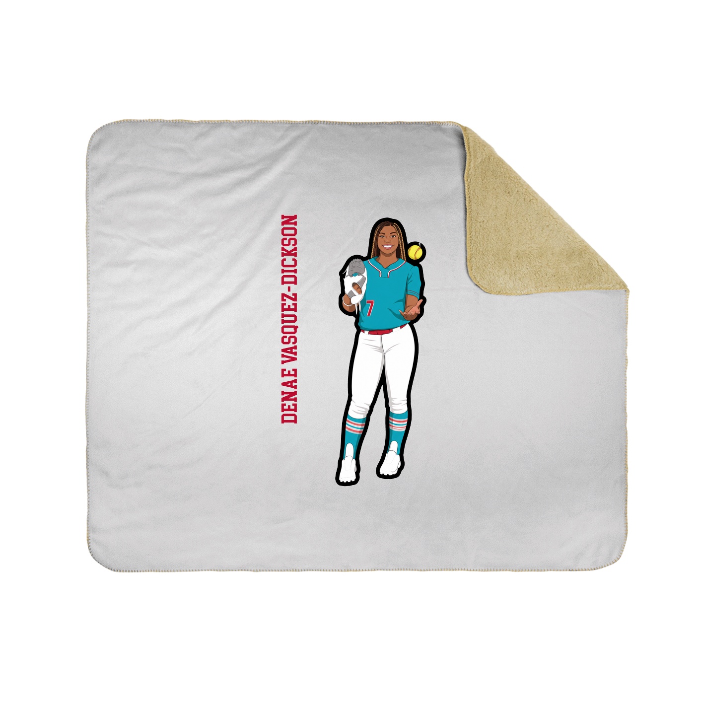 Throw Blanket — Name Vertical in White