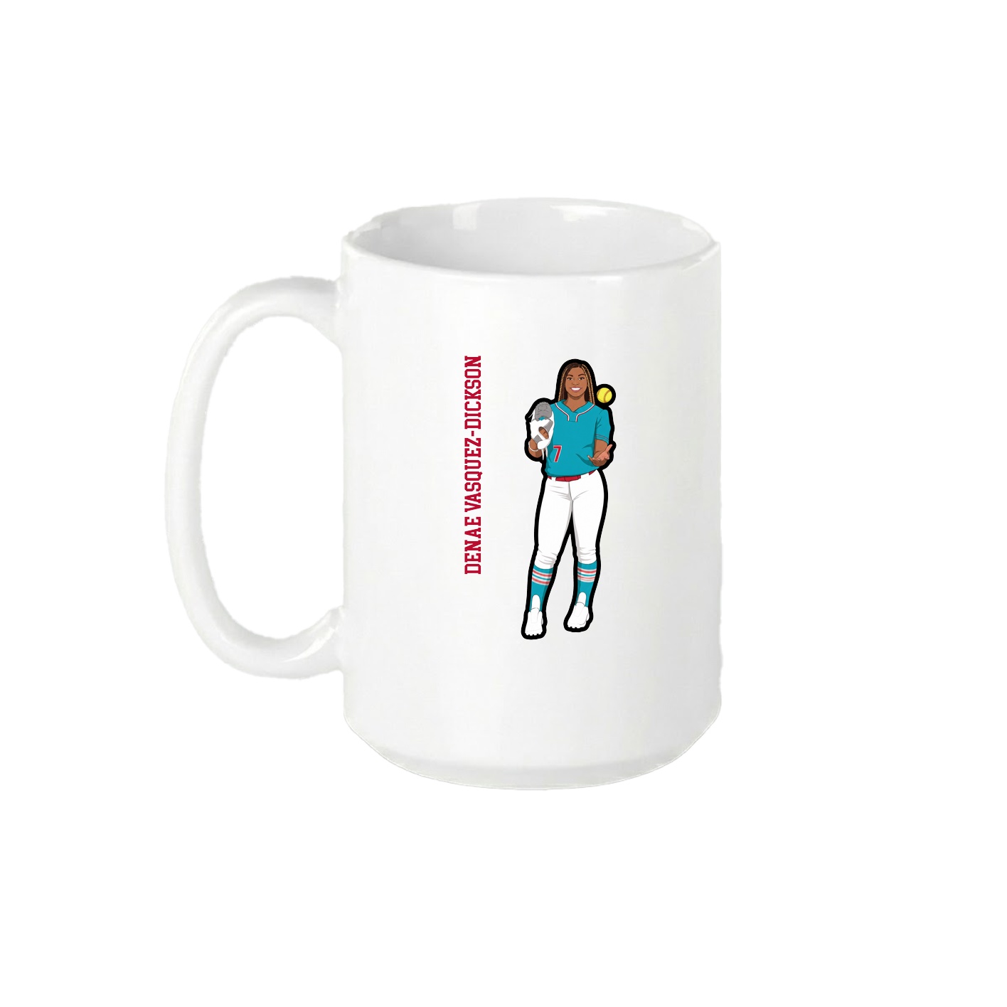 15oz Coffee Mug — Name Vertical in White