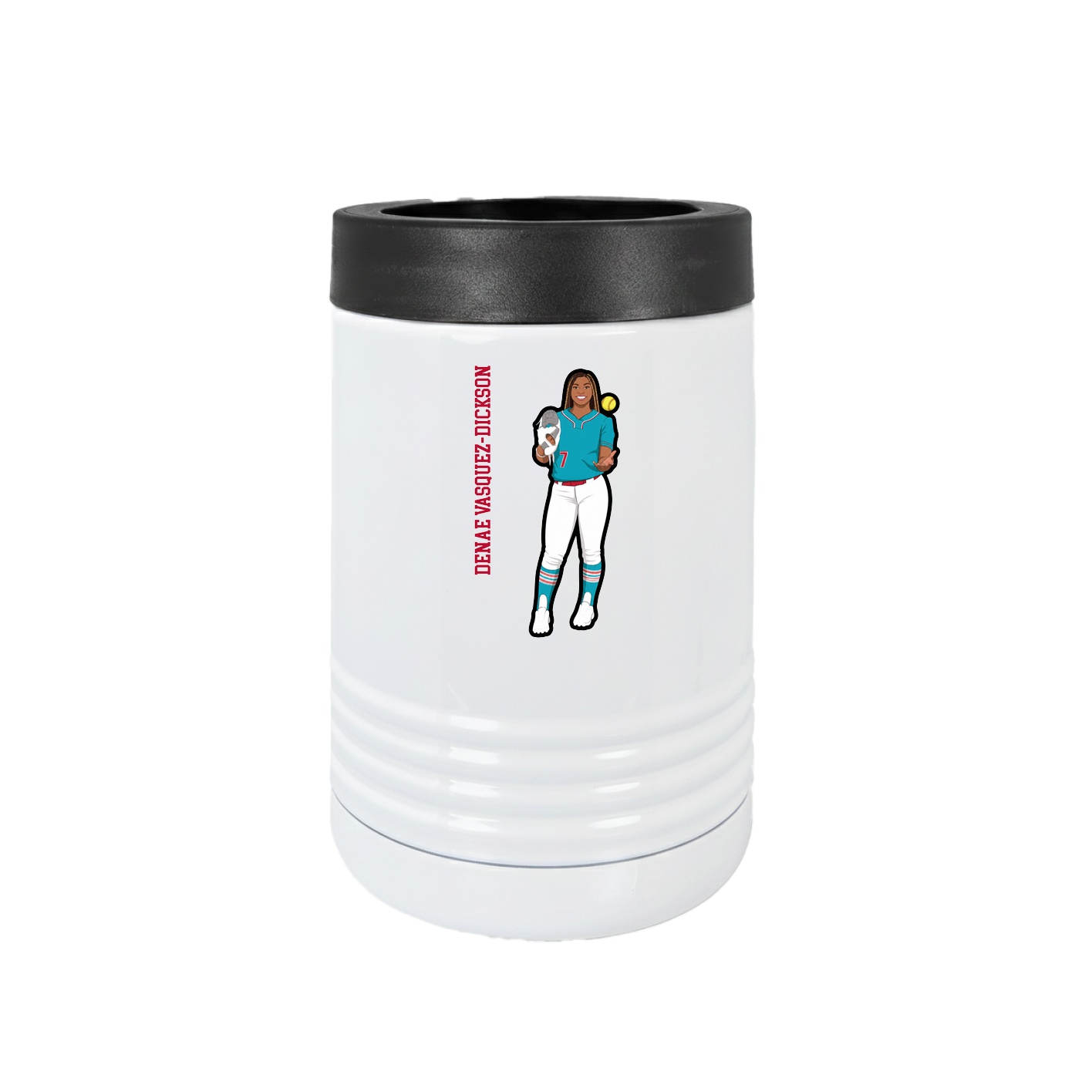 Beverage Holder — Name Vertical in White