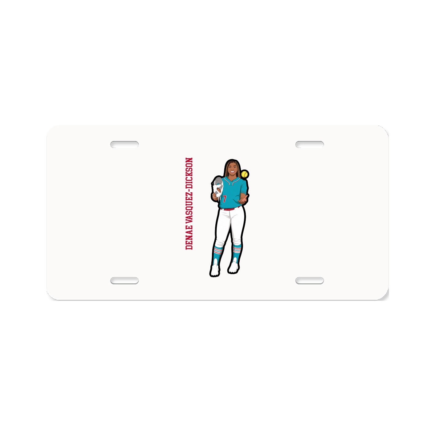 License Plate — Name Vertical in Classic