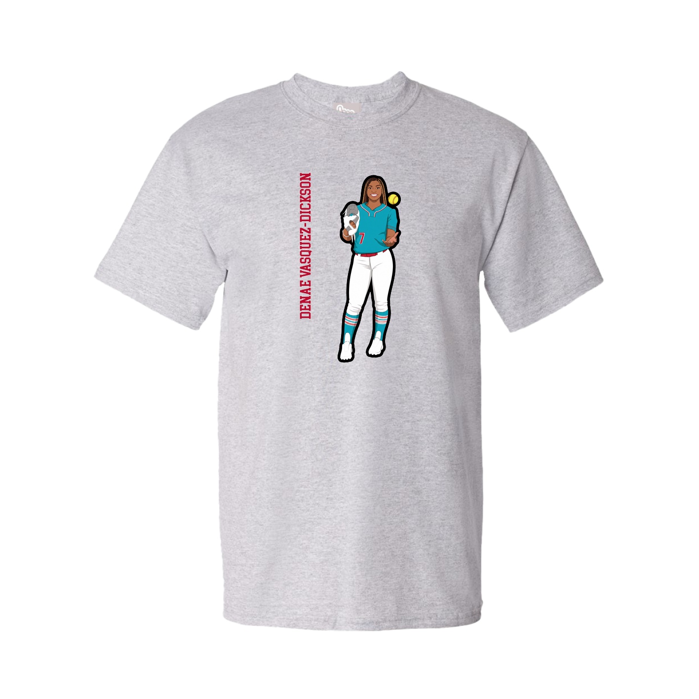 Tee — Name Vertical in Grey
