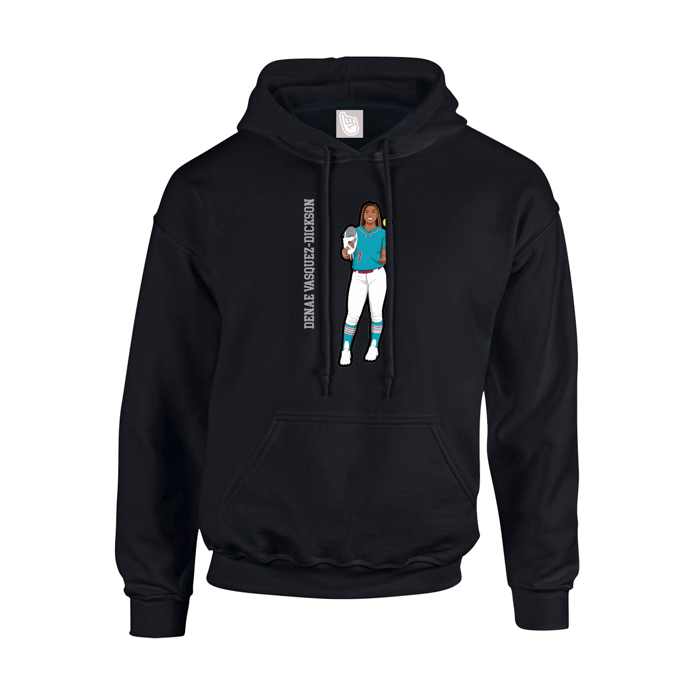Youth Hoodie — Name Vertical in Black