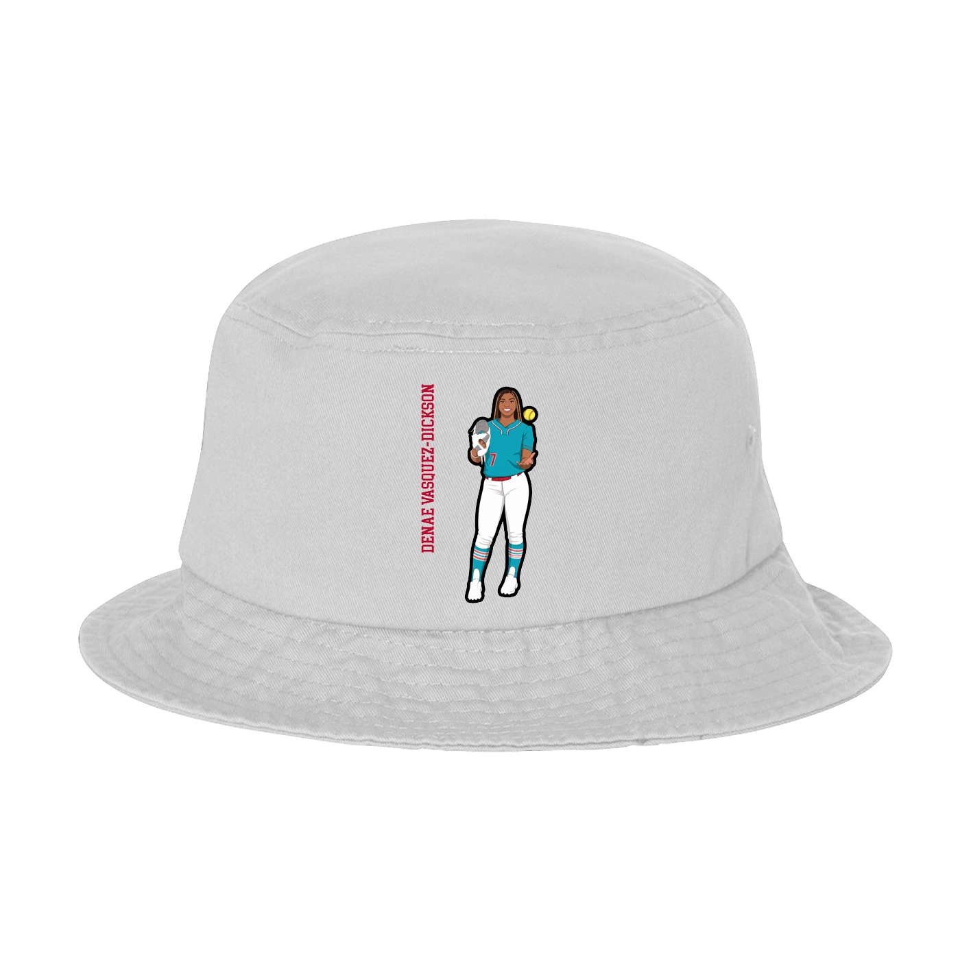 Bucket Cap — Name Vertical in White