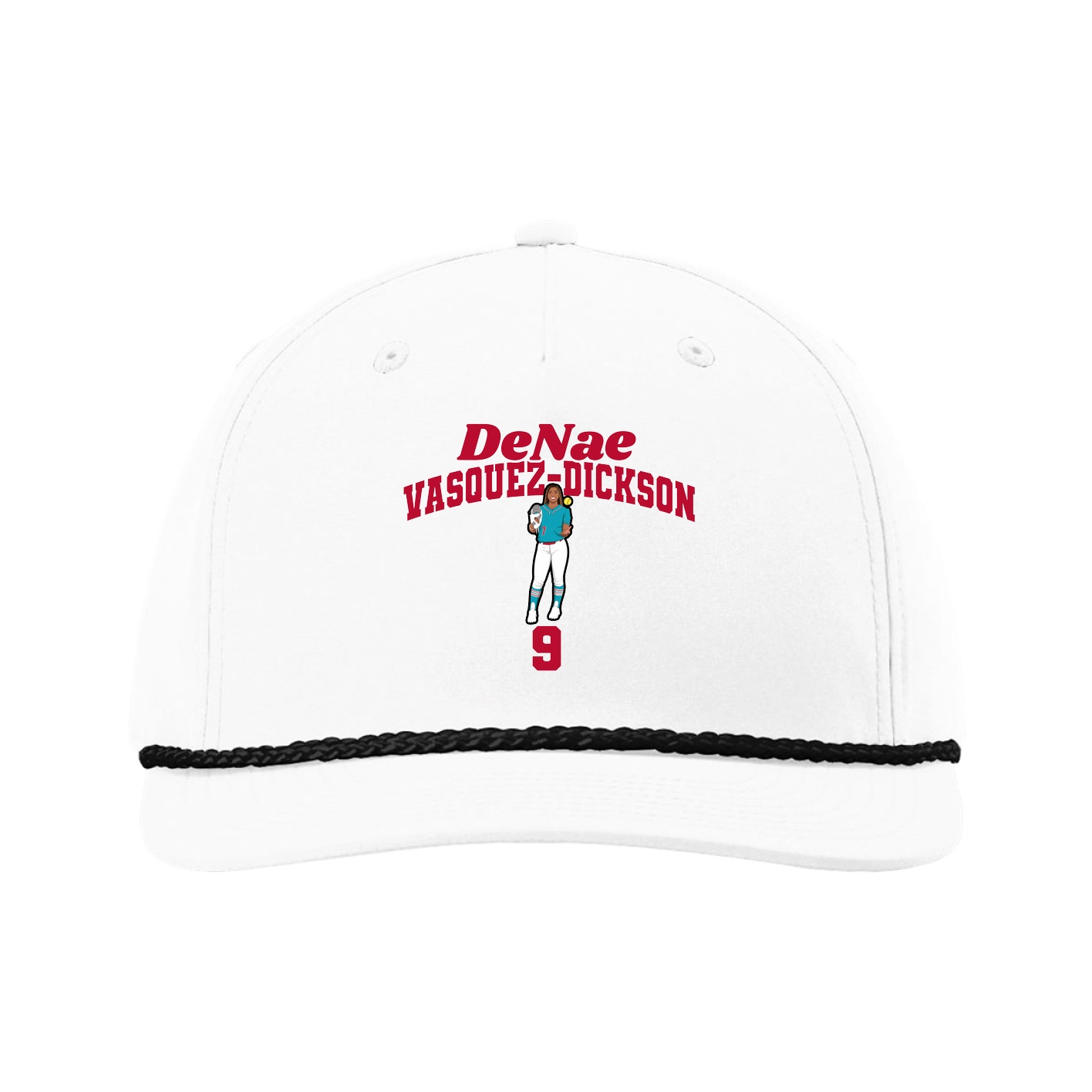 Five-Panel Classic Rope Cap — Signature Arch in White