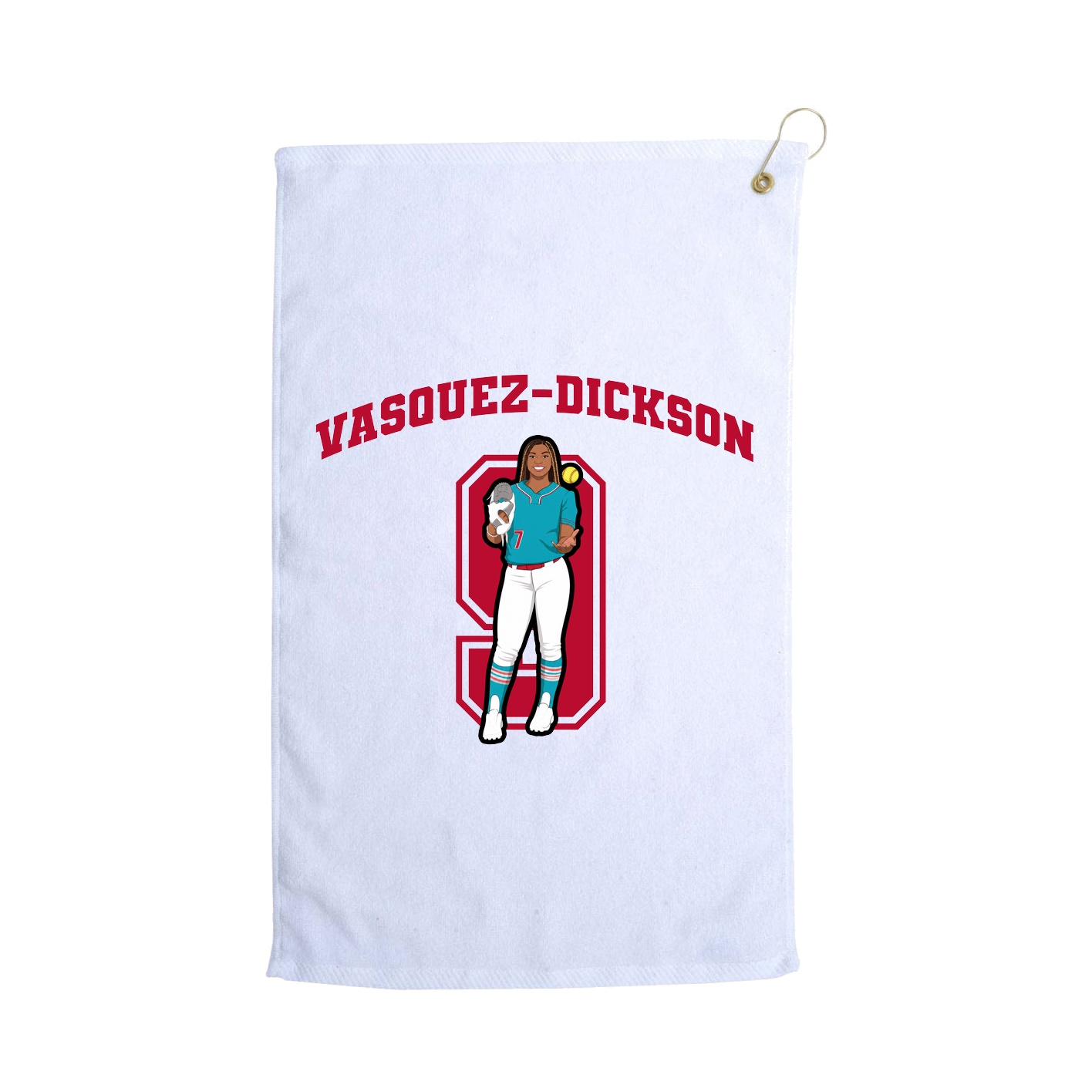 Golf Towel — Number in White