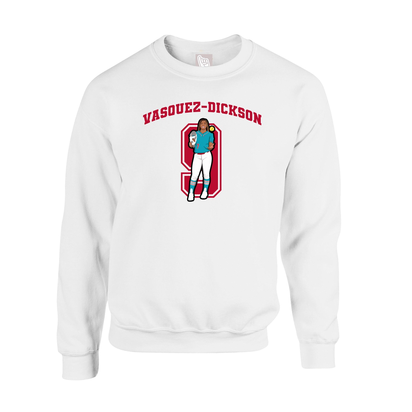 Fleece Crew — Number in White