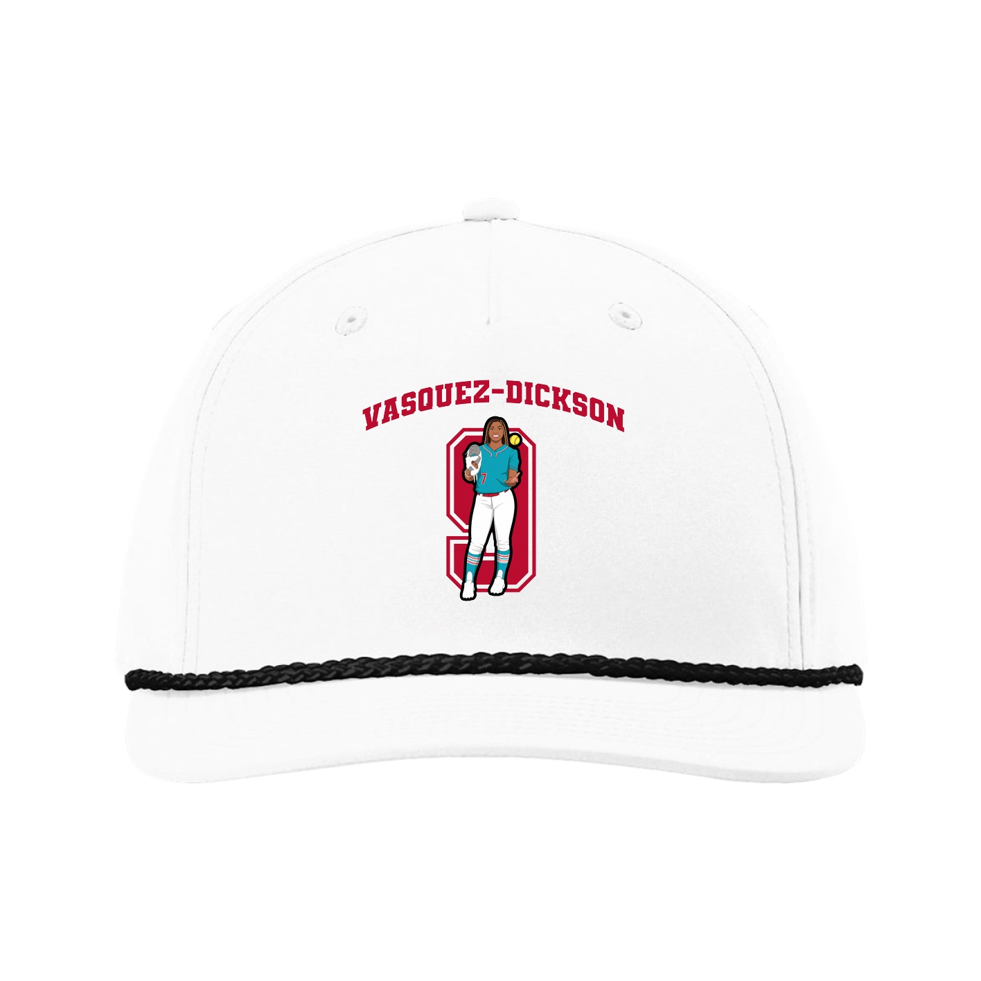 Five-Panel Classic Rope Cap — Number in White