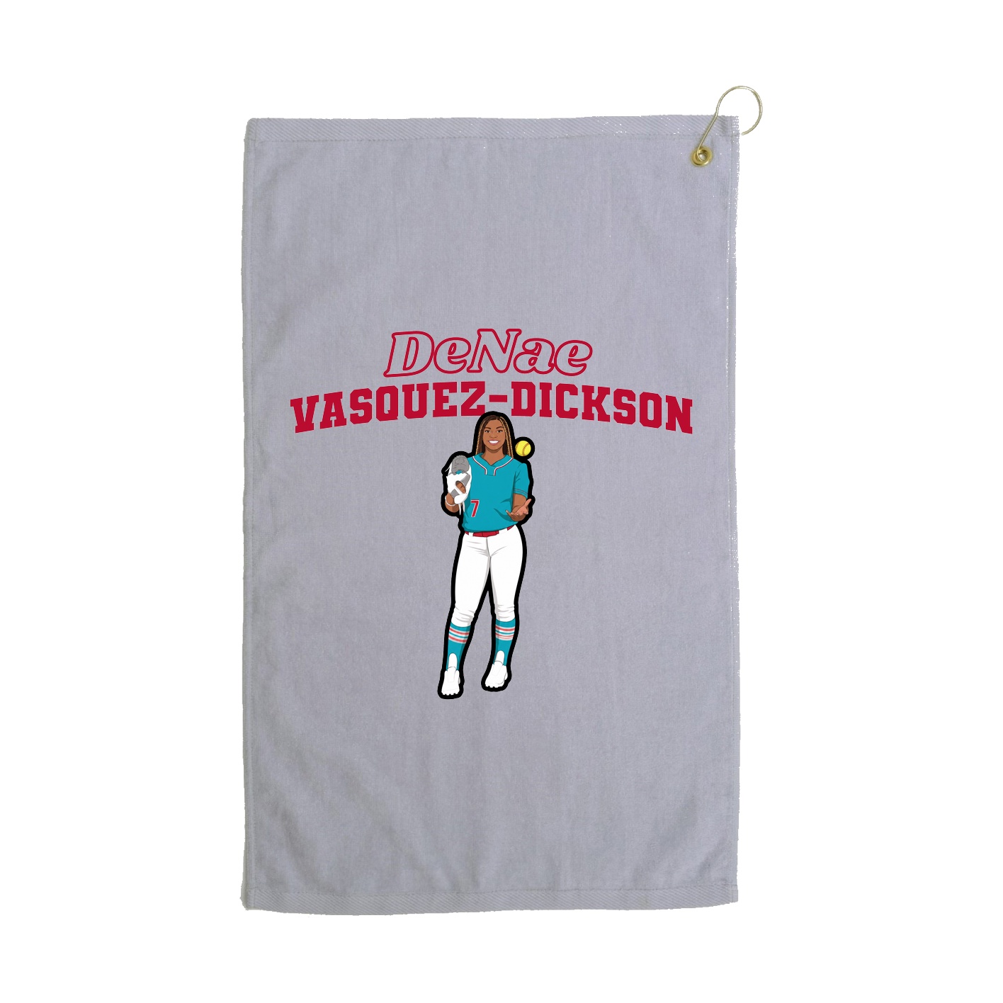 Golf Towel — Name Arch in Grey