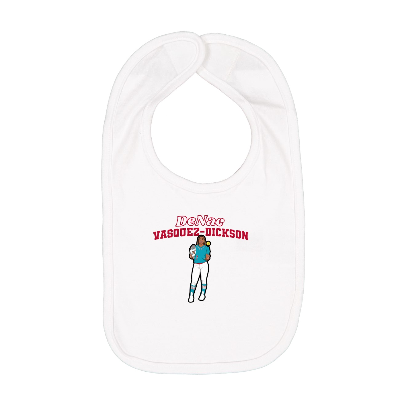 Infant Bib — Name Arch in White