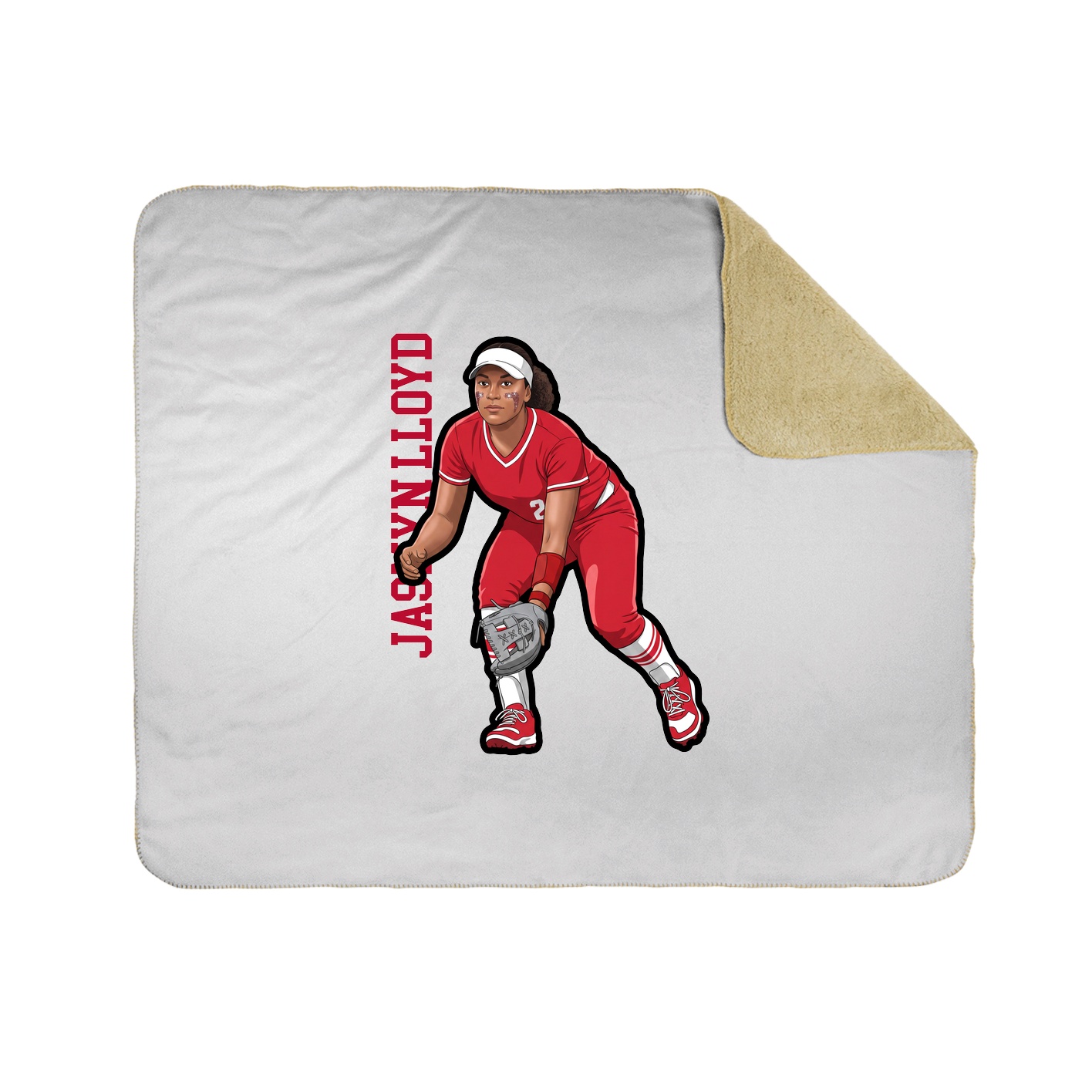 Throw Blanket — Name Vertical in White