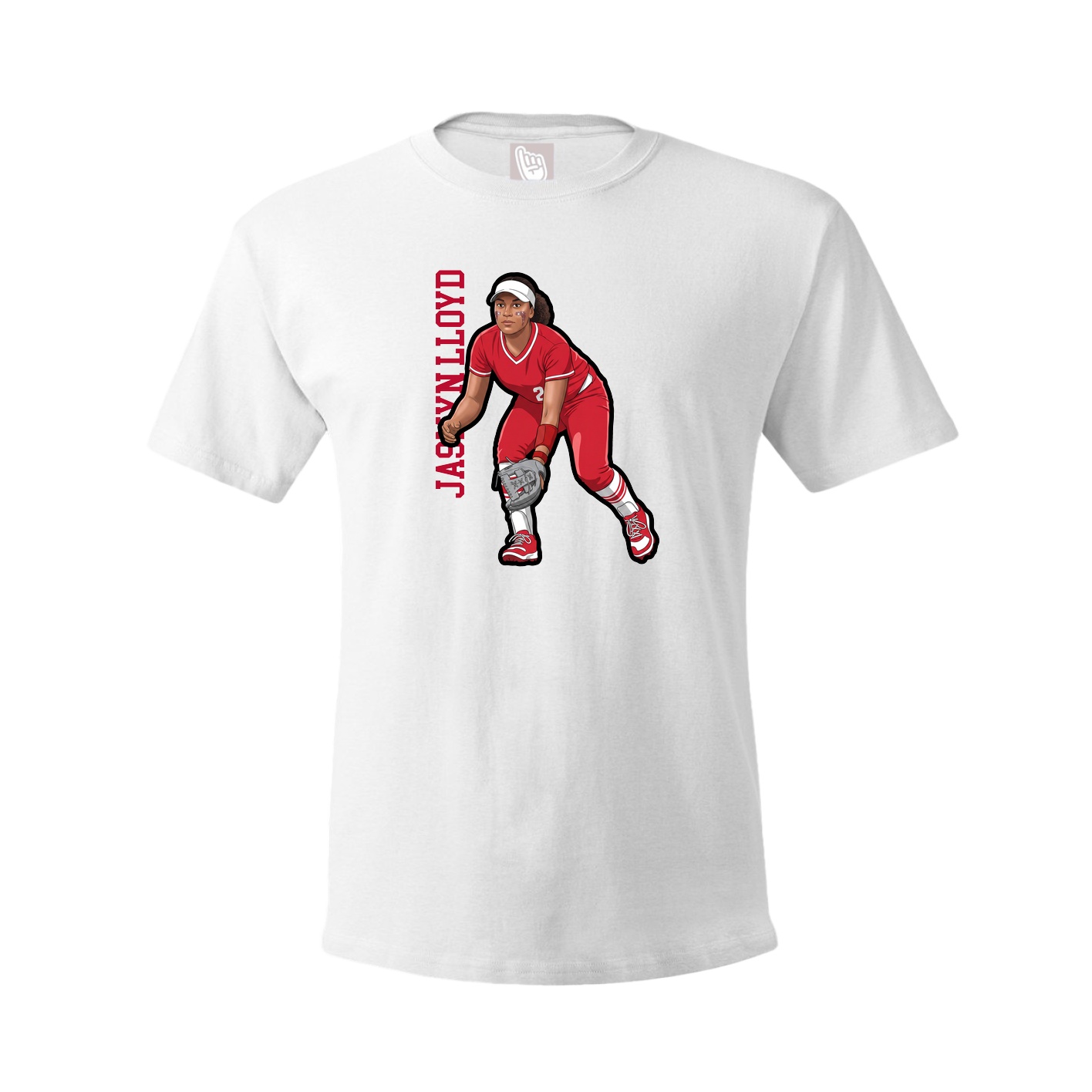 Youth Tee — Name Vertical in White