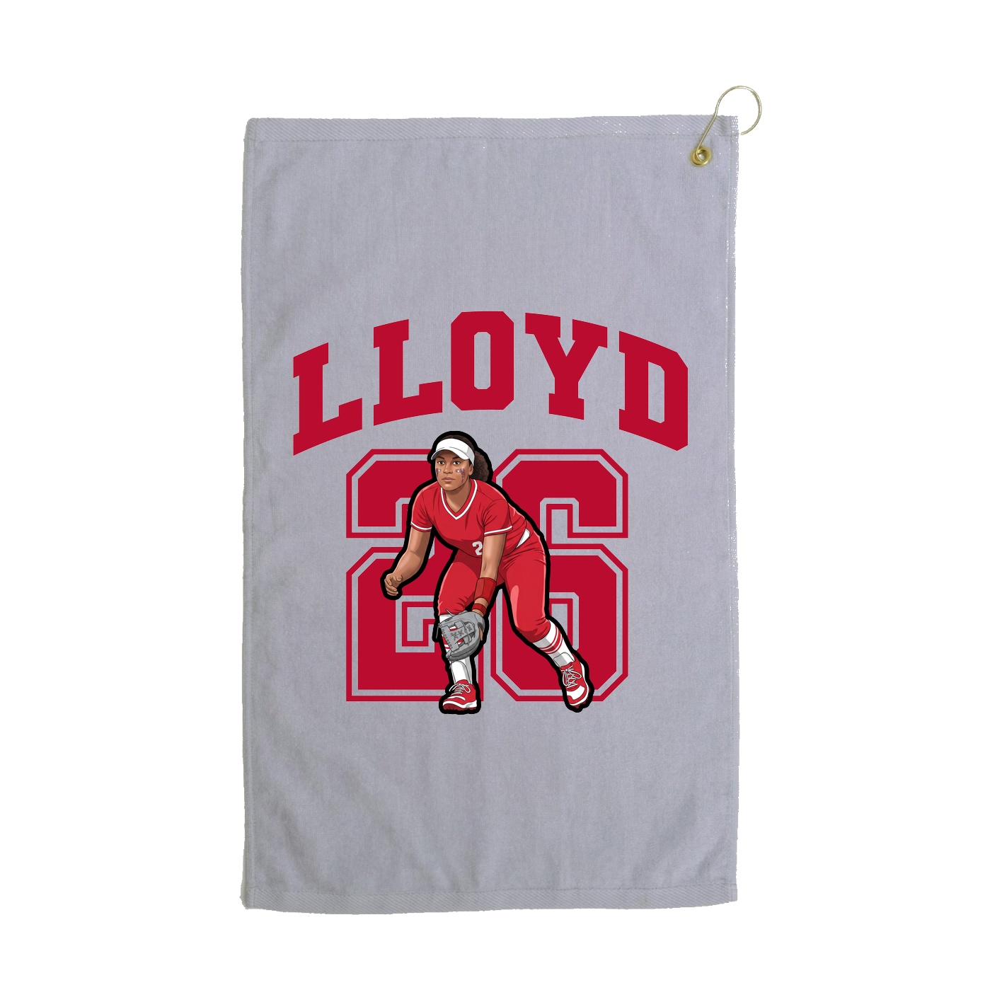 Golf Towel — Number in Grey