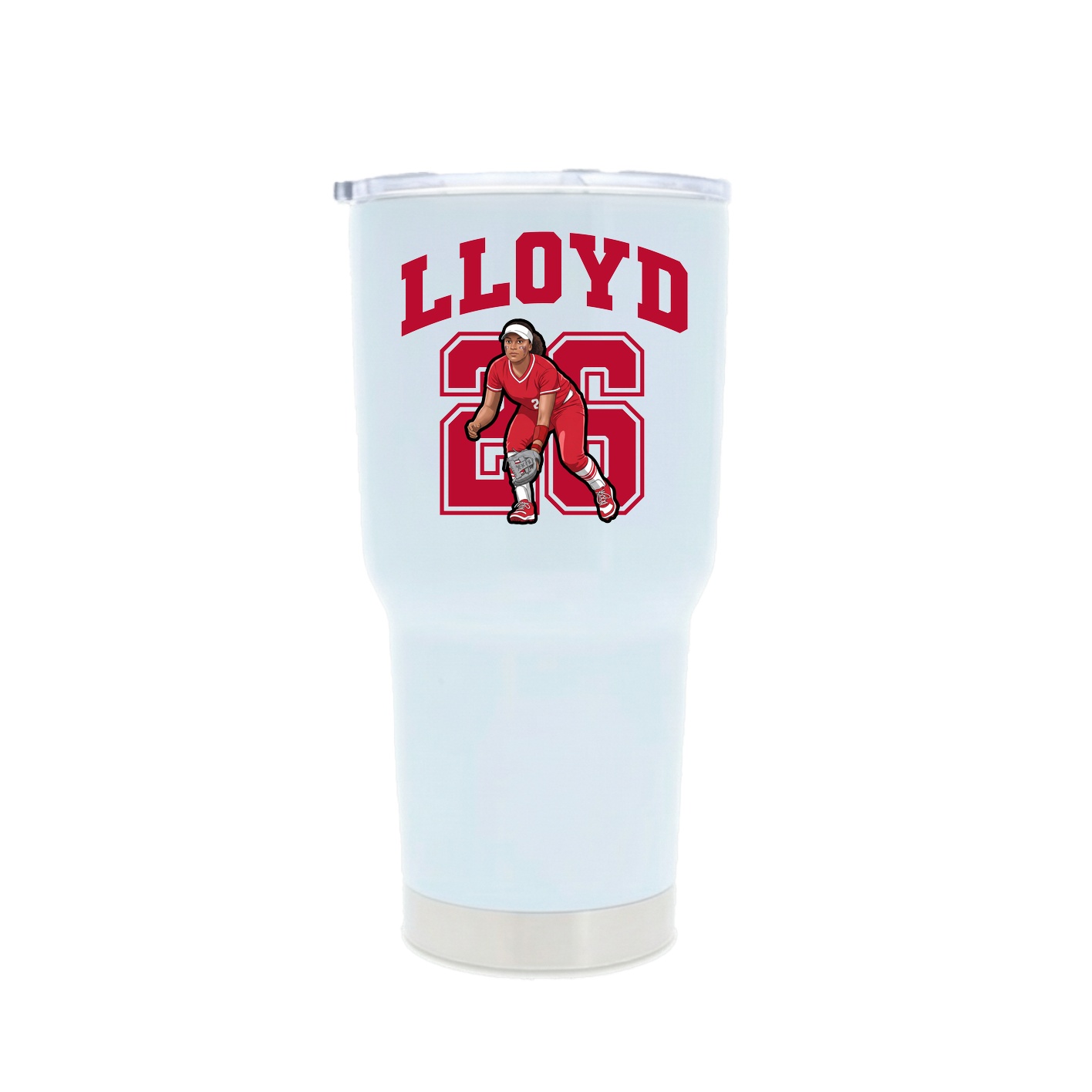 30oz Stainless Steel Tumbler — Number in White