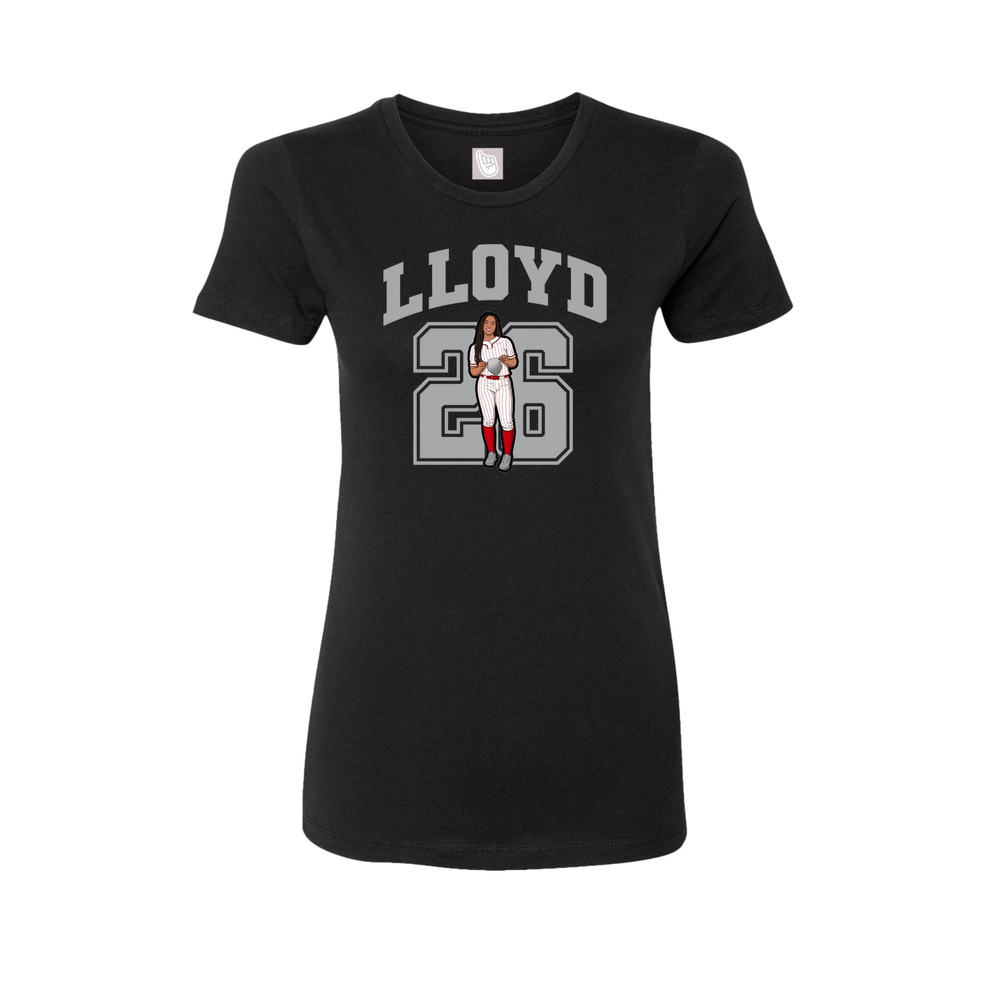 Fitted Women's Tee — Number in Black