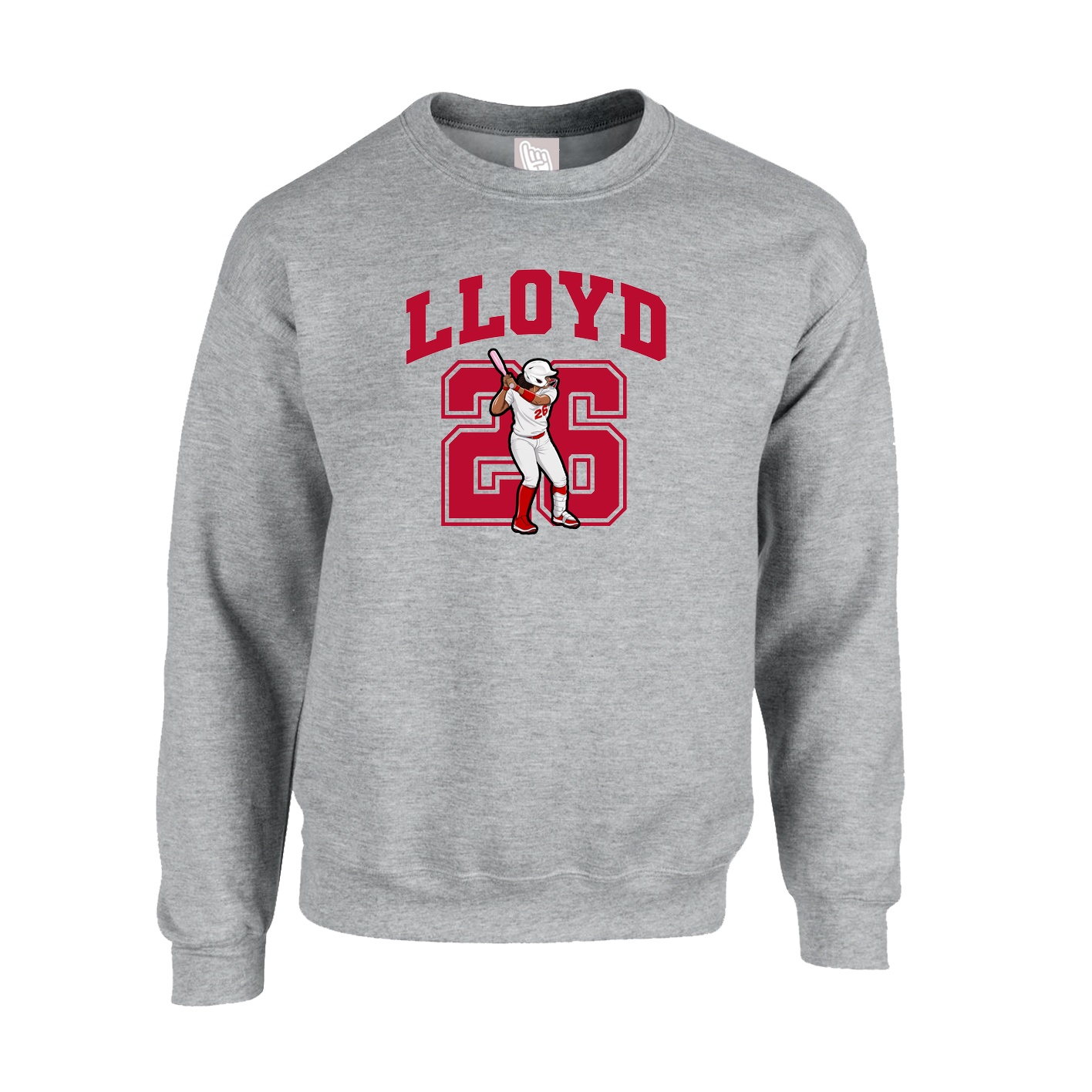 Fleece Crew — Number in Grey