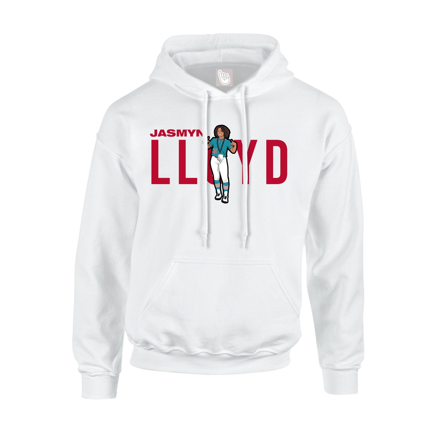 Youth Hoodie — Player Name in White