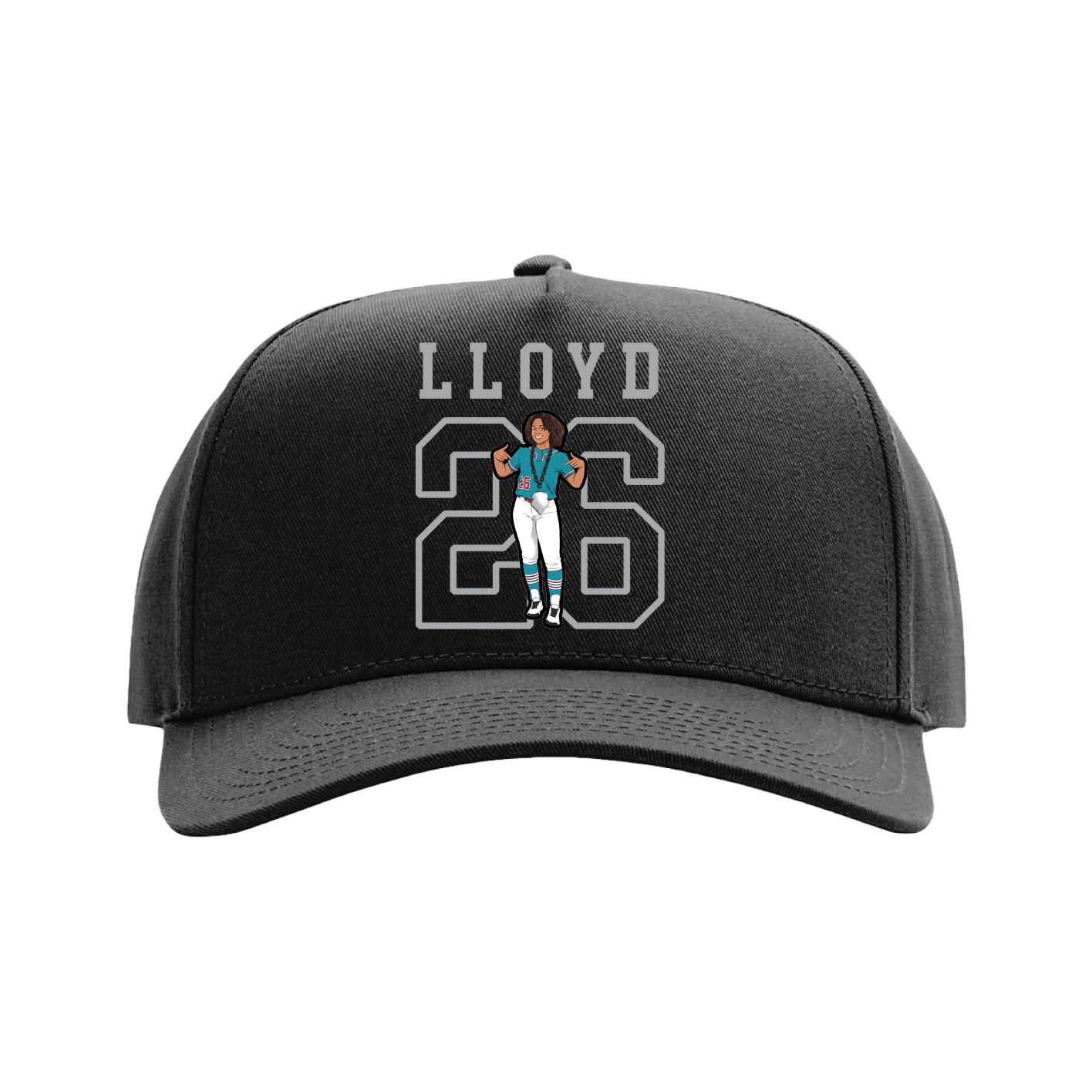 Full Fabric Five-Panel Champ Cap — Shirsey in Black