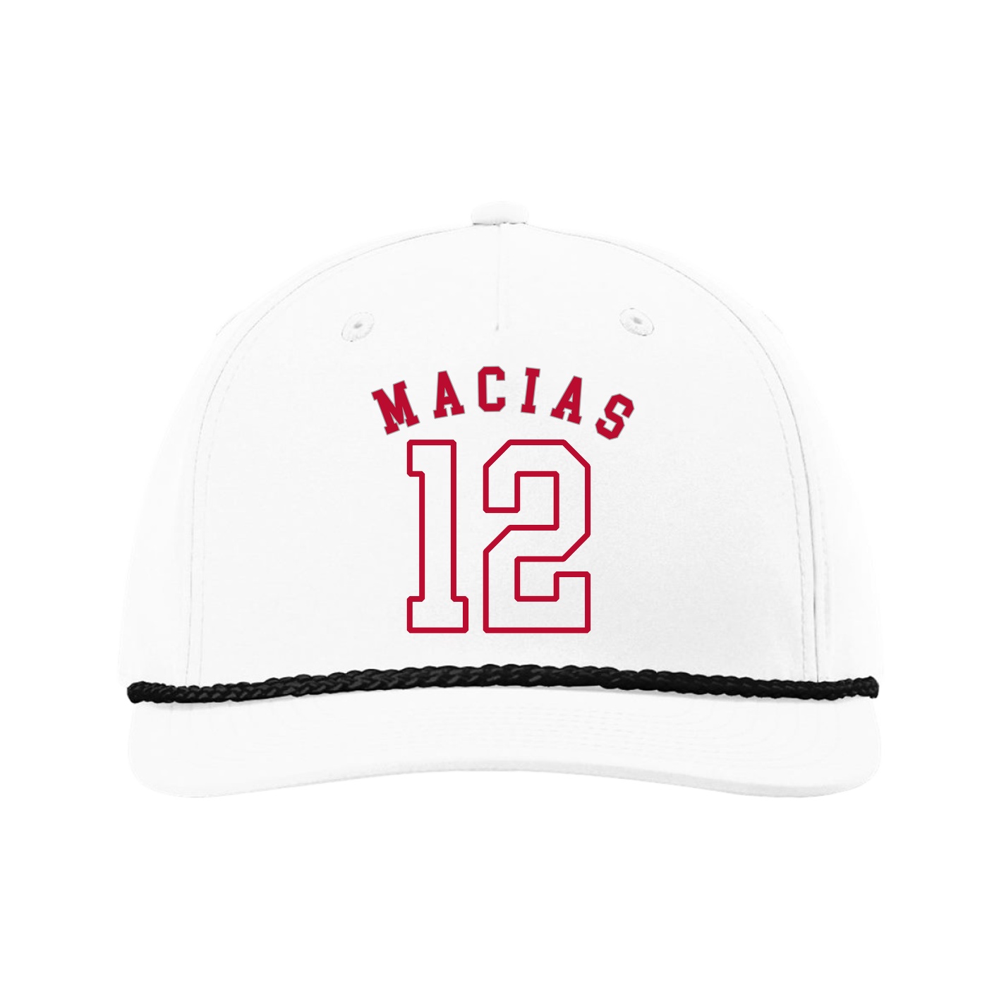 Five-Panel Classic Rope Cap — Shirsey Arch in White