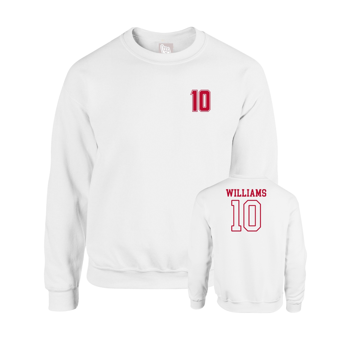 Fleece Crew — Chest Back in White