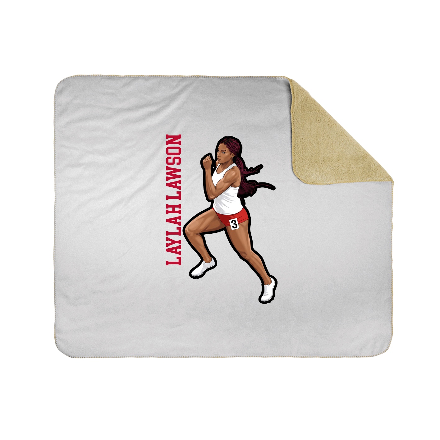 Throw Blanket — Name Vertical in White