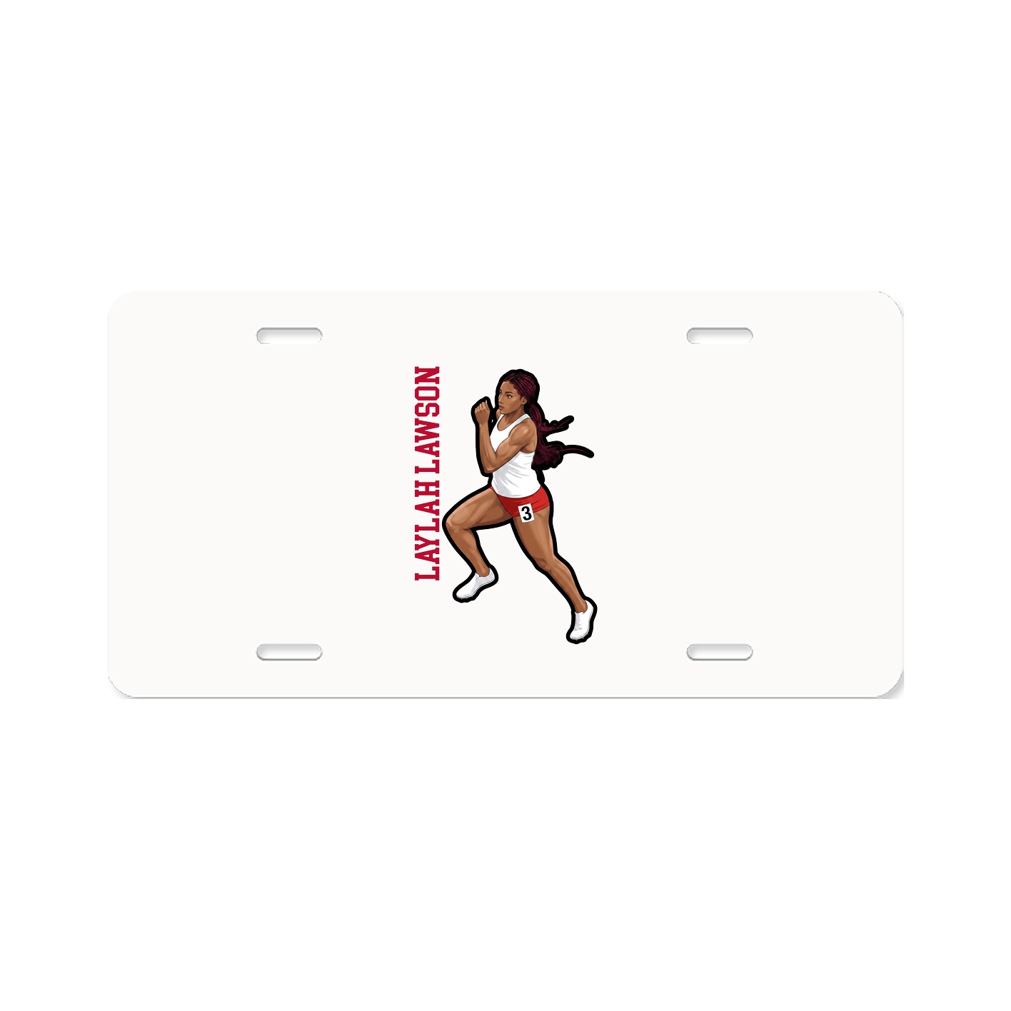 License Plate — Name Vertical in Classic