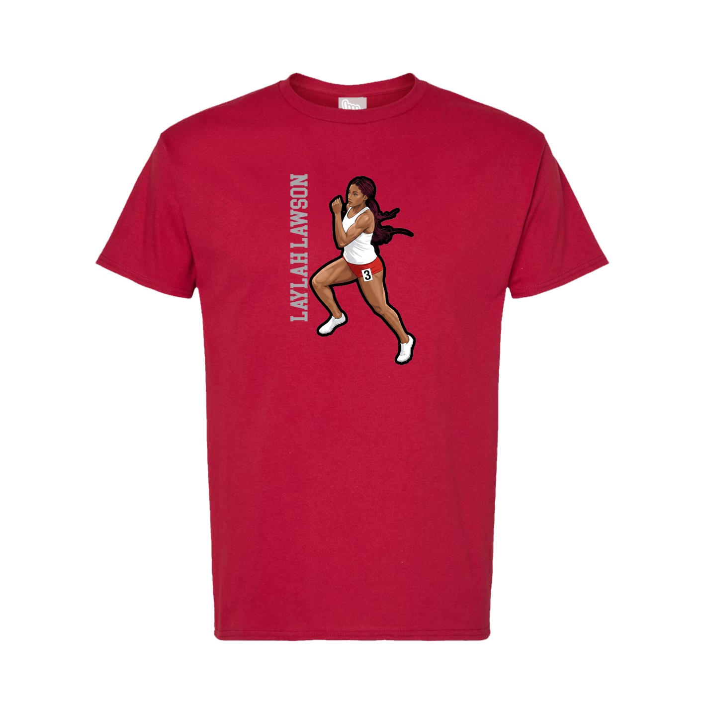 Tee — Name Vertical in Crimson