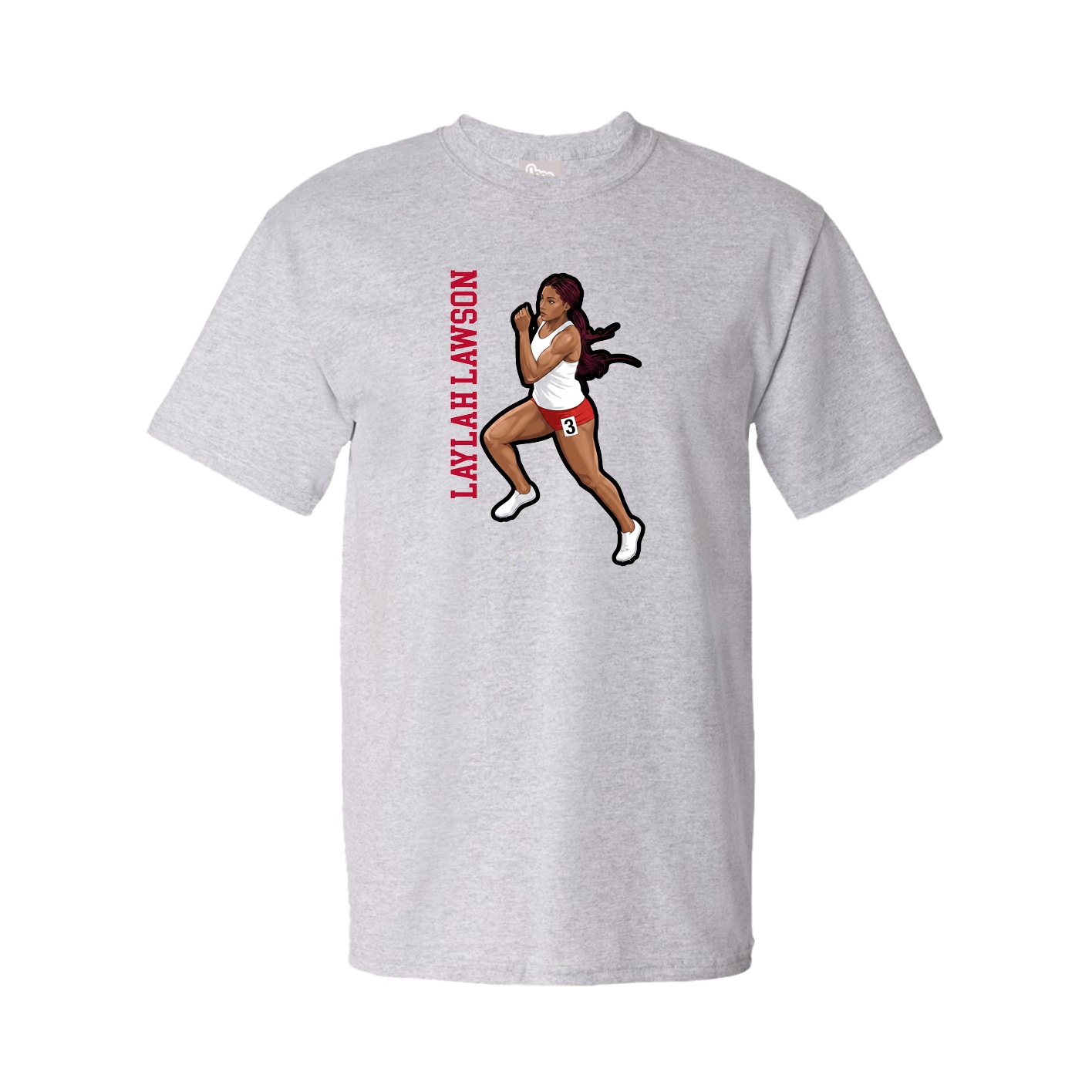 Tee — Name Vertical in Grey
