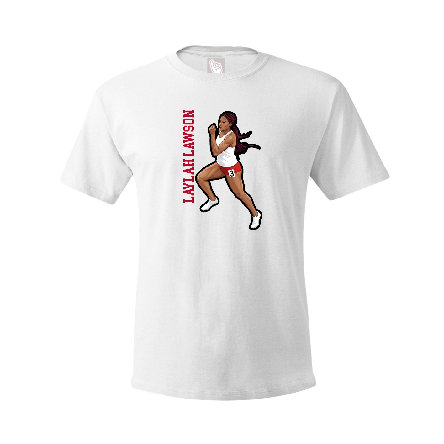 Youth Tee — Name Vertical in White