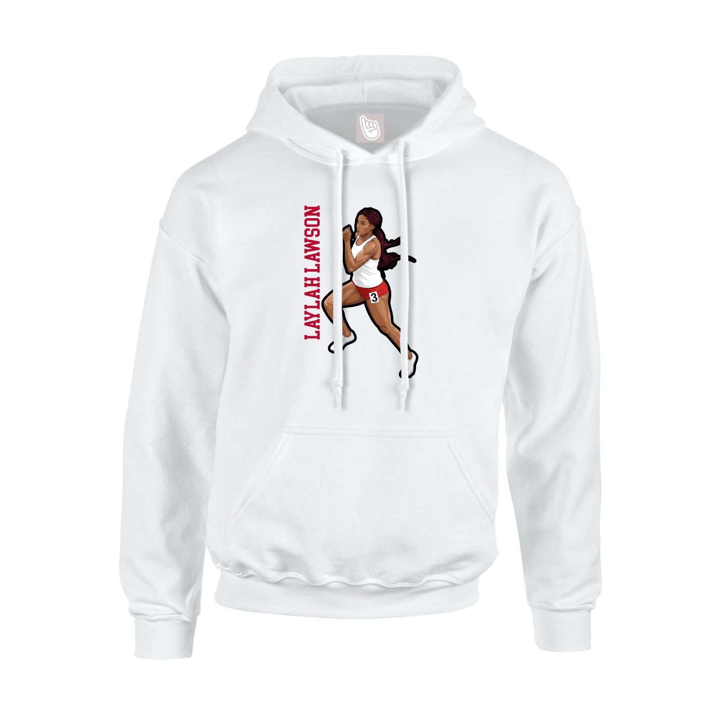 Youth Hoodie — Name Vertical in White