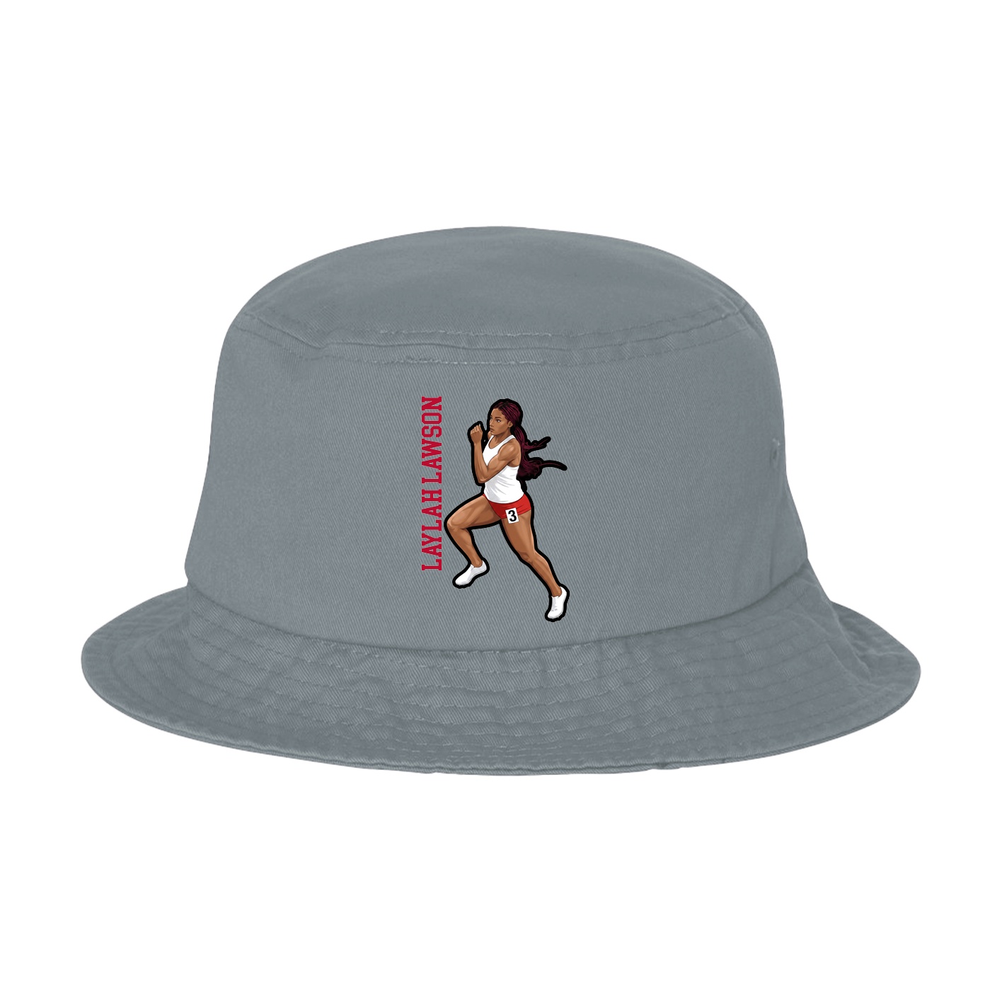 Bucket Cap — Name Vertical in Grey