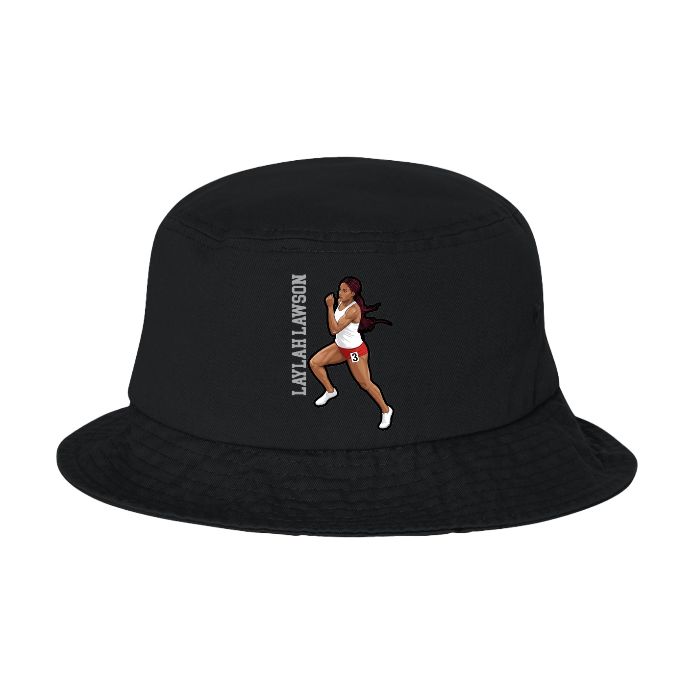 Bucket Cap — Name Vertical in Black