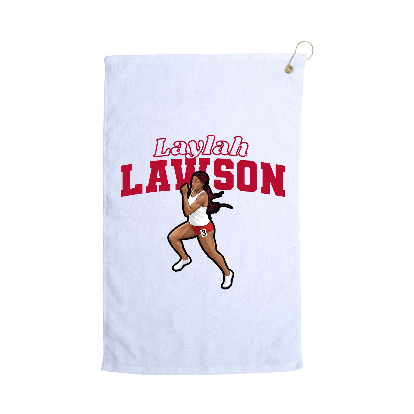 Golf Towel — Name Arch in White