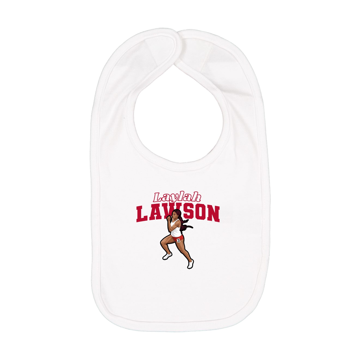 Infant Bib — Name Arch in White