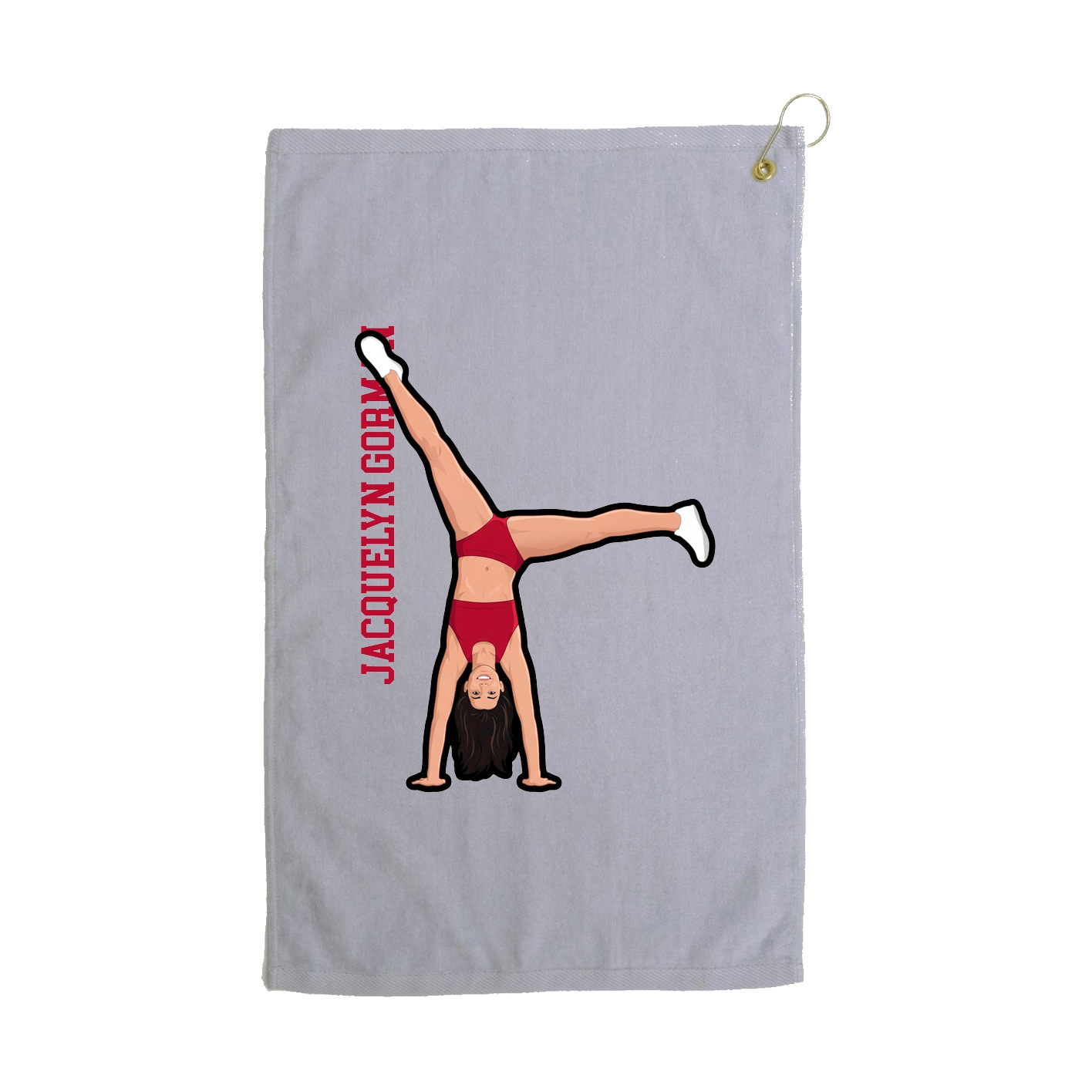 Golf Towel — Name Vertical in Grey