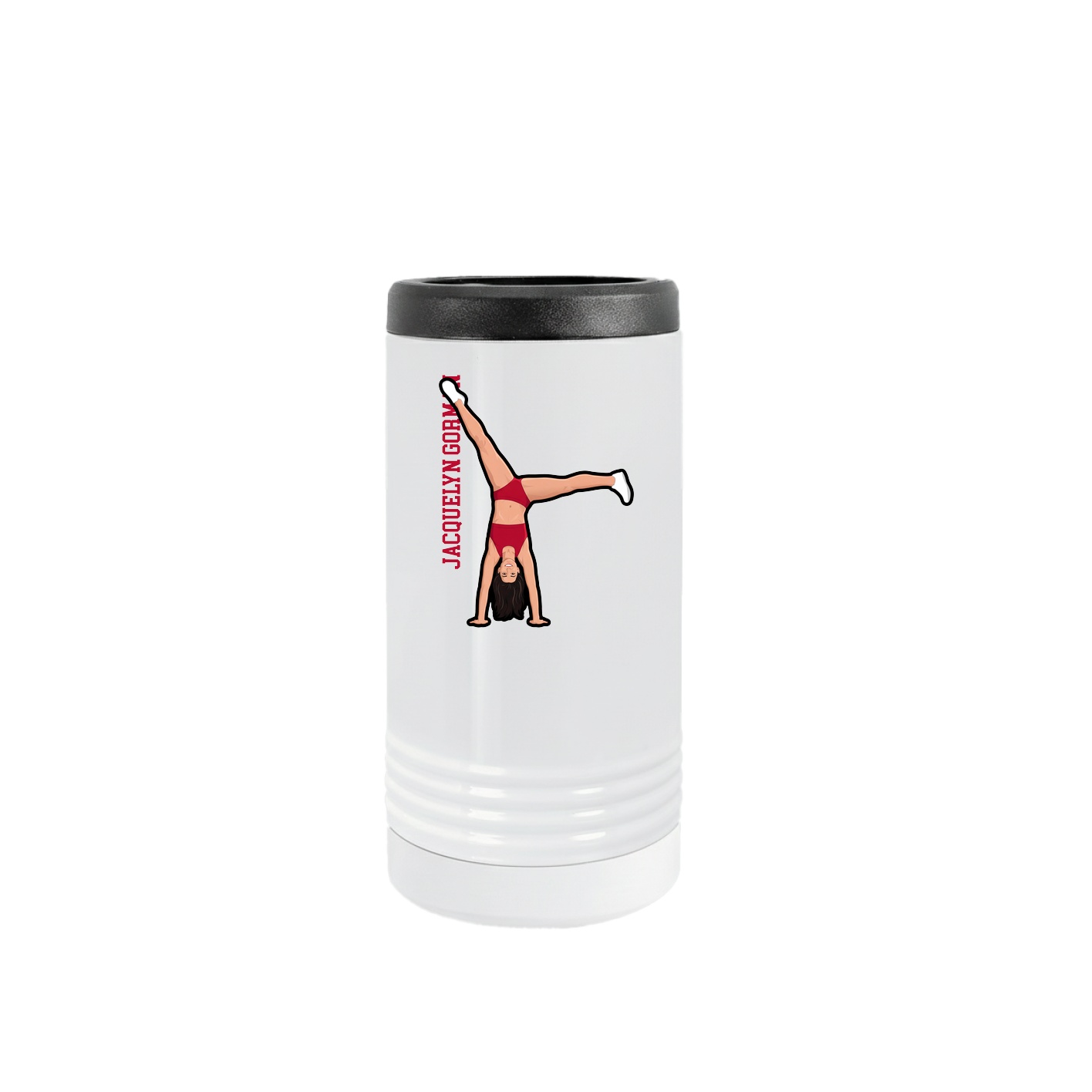 Slim Beverage Holder — Name Vertical in White