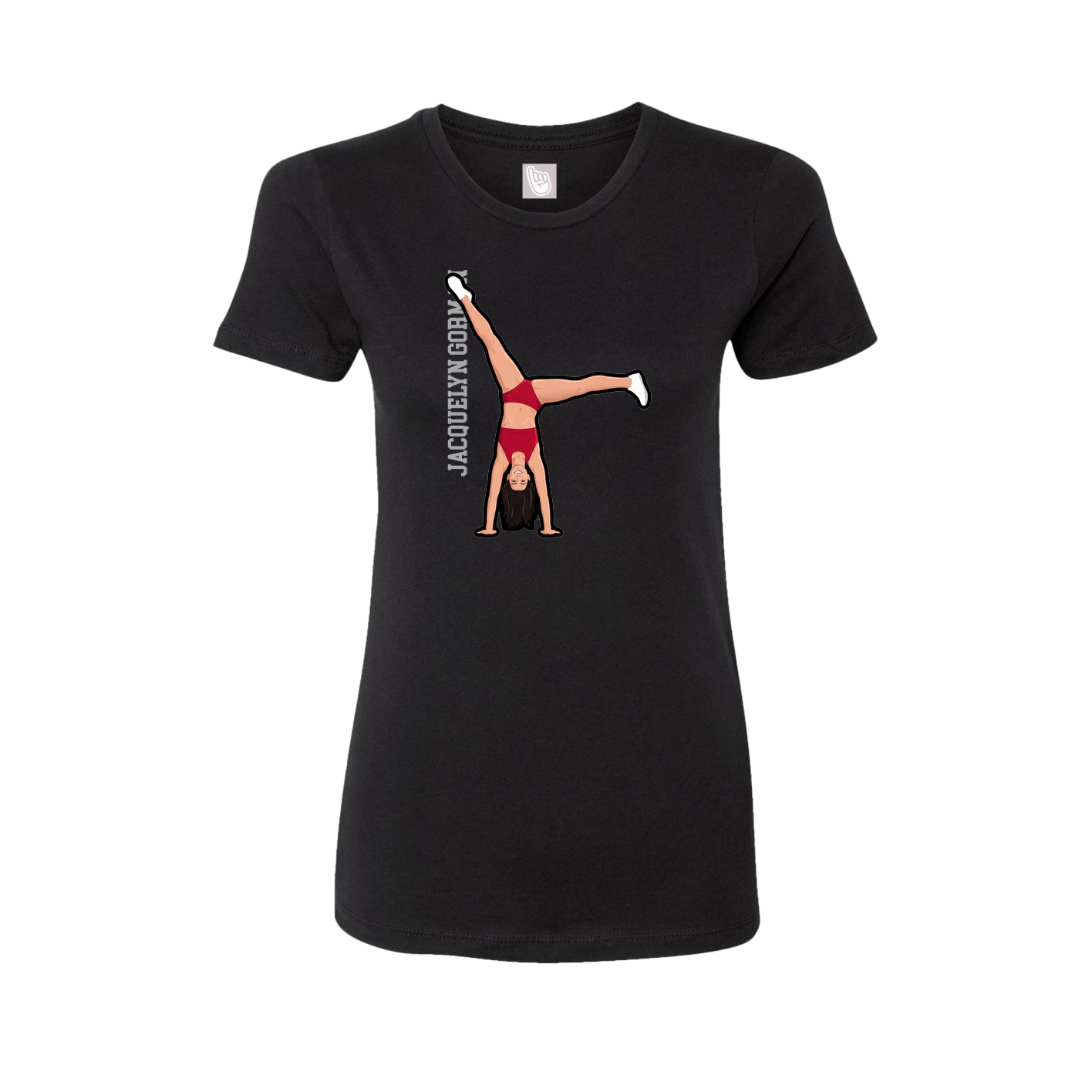 Fitted Women's Tee — Name Vertical in Black