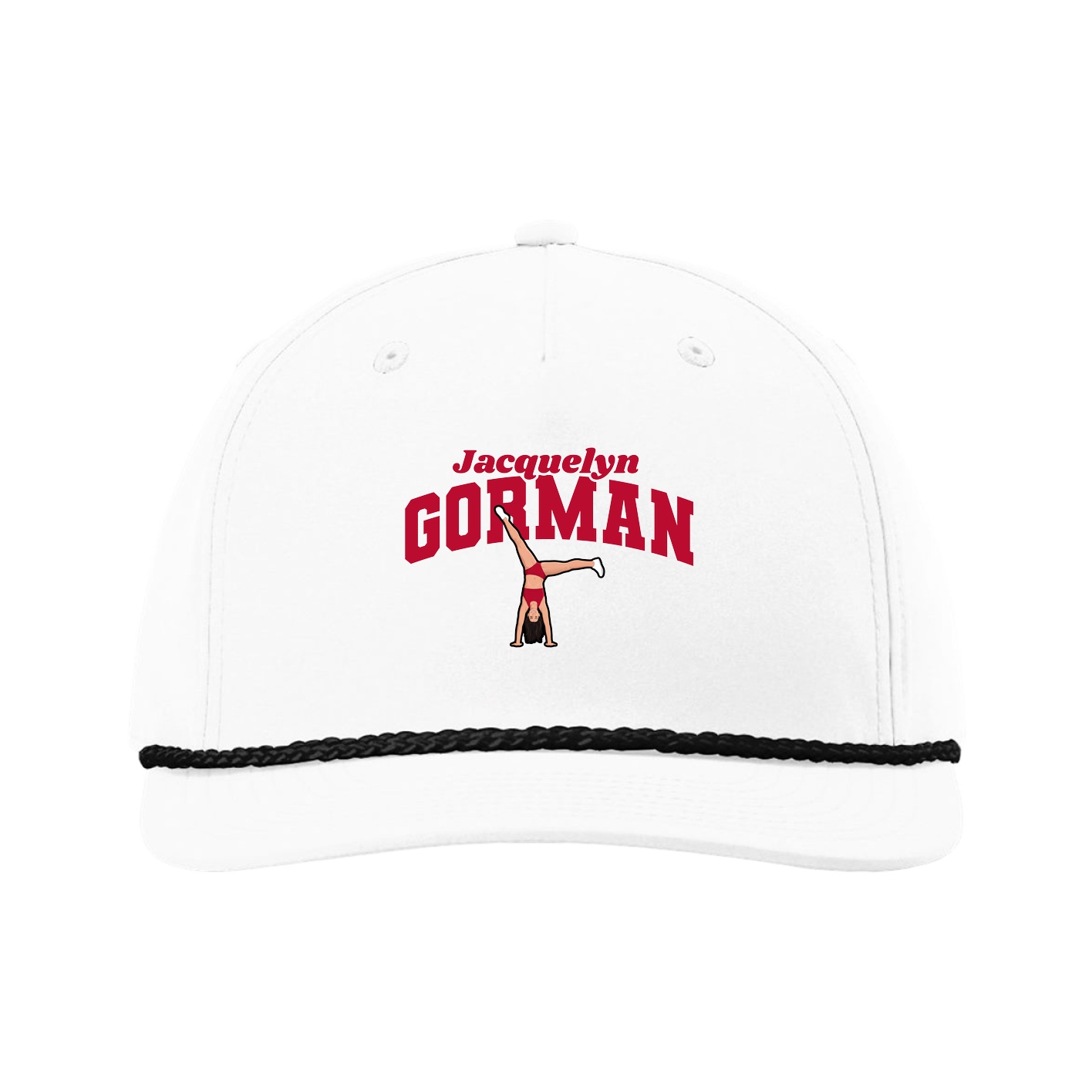 Five-Panel Classic Rope Cap — Signature Arch in White
