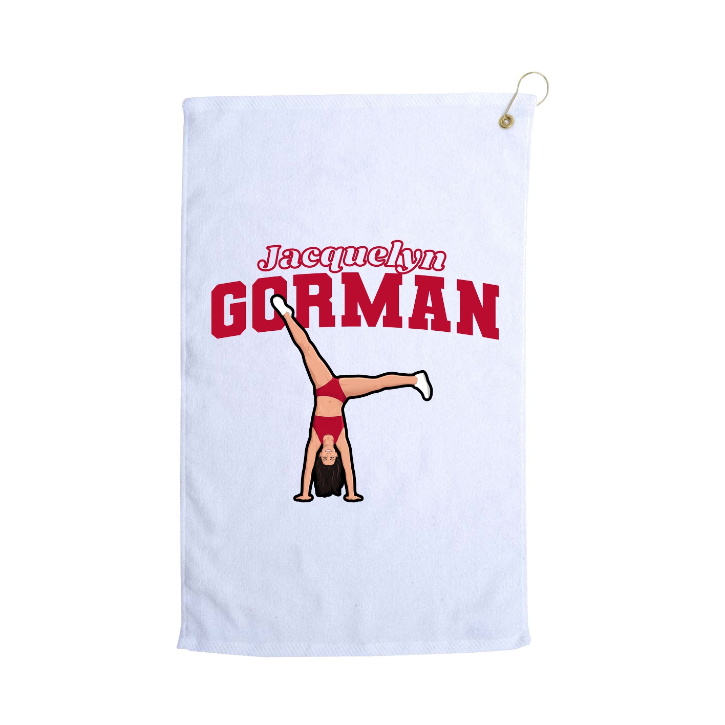 Golf Towel — Name Arch in White